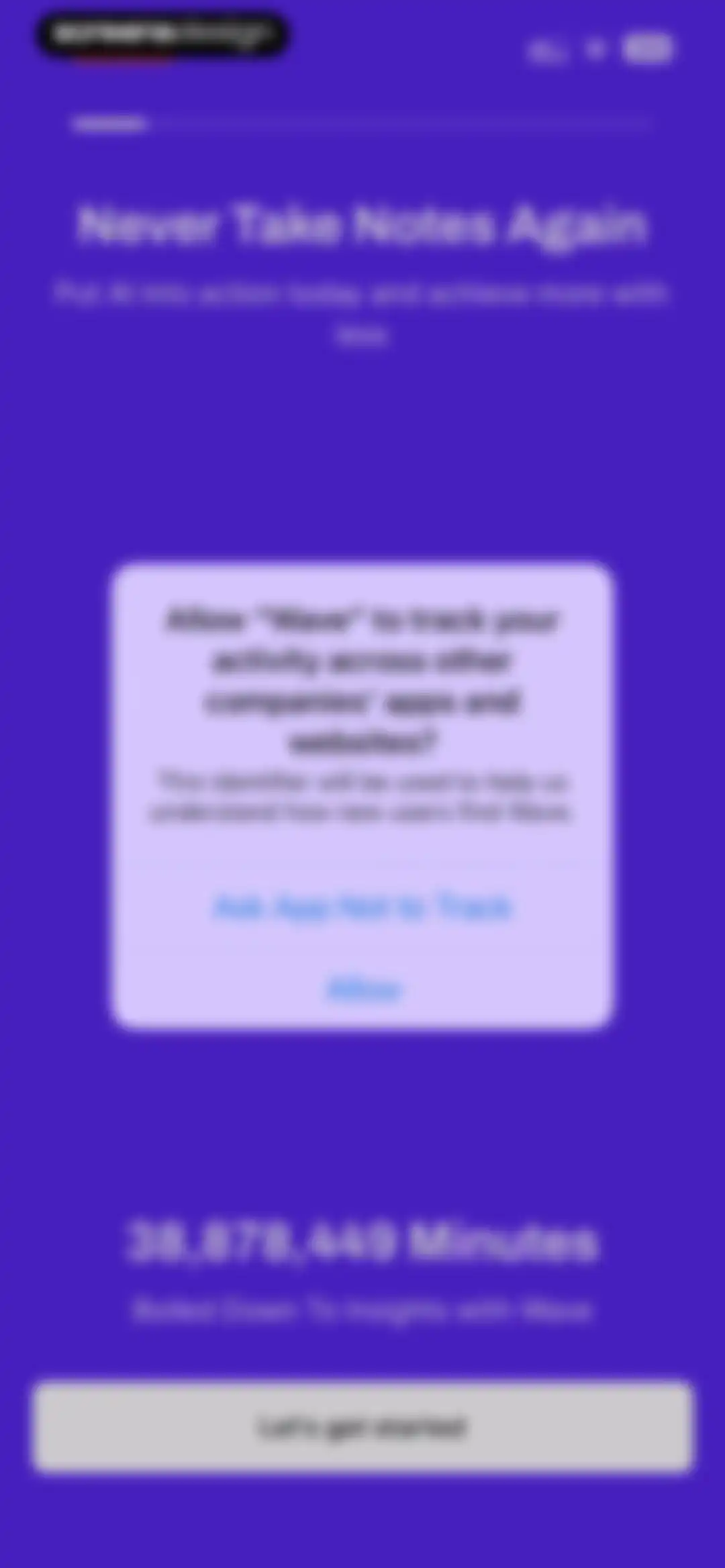 Wave AI Note Taker & Recorder screen 1