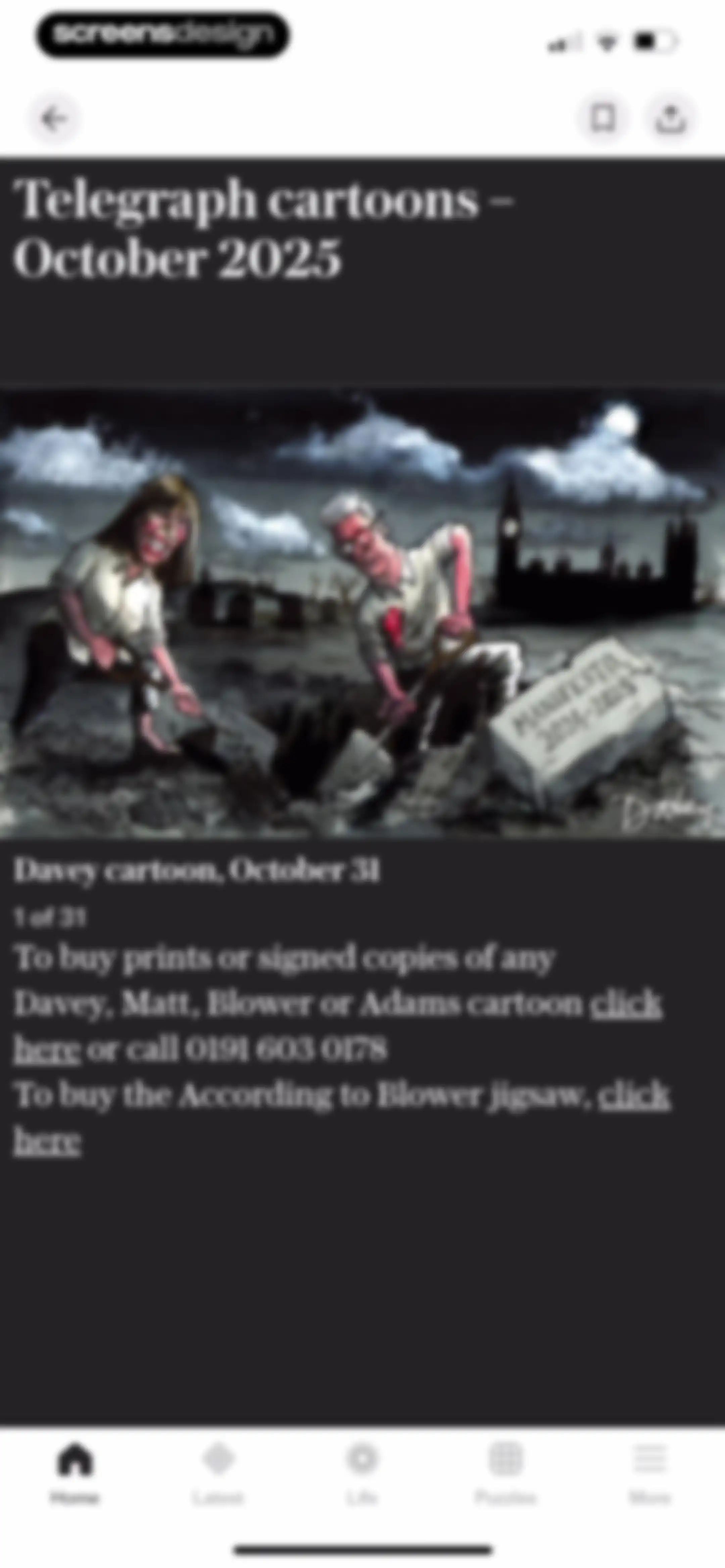 The Telegraph: UK & World News screen 35