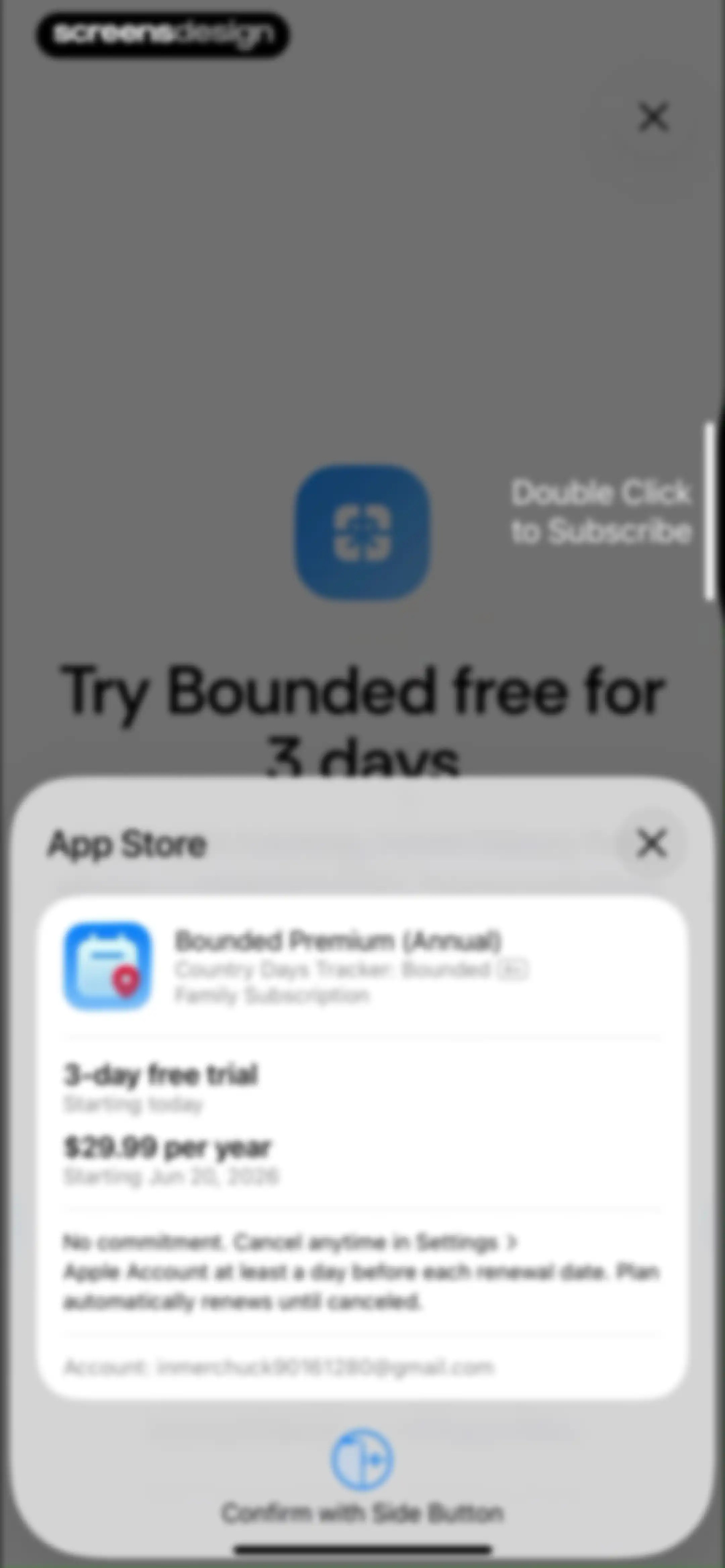 Country Days Tracker: Bounded screen 24