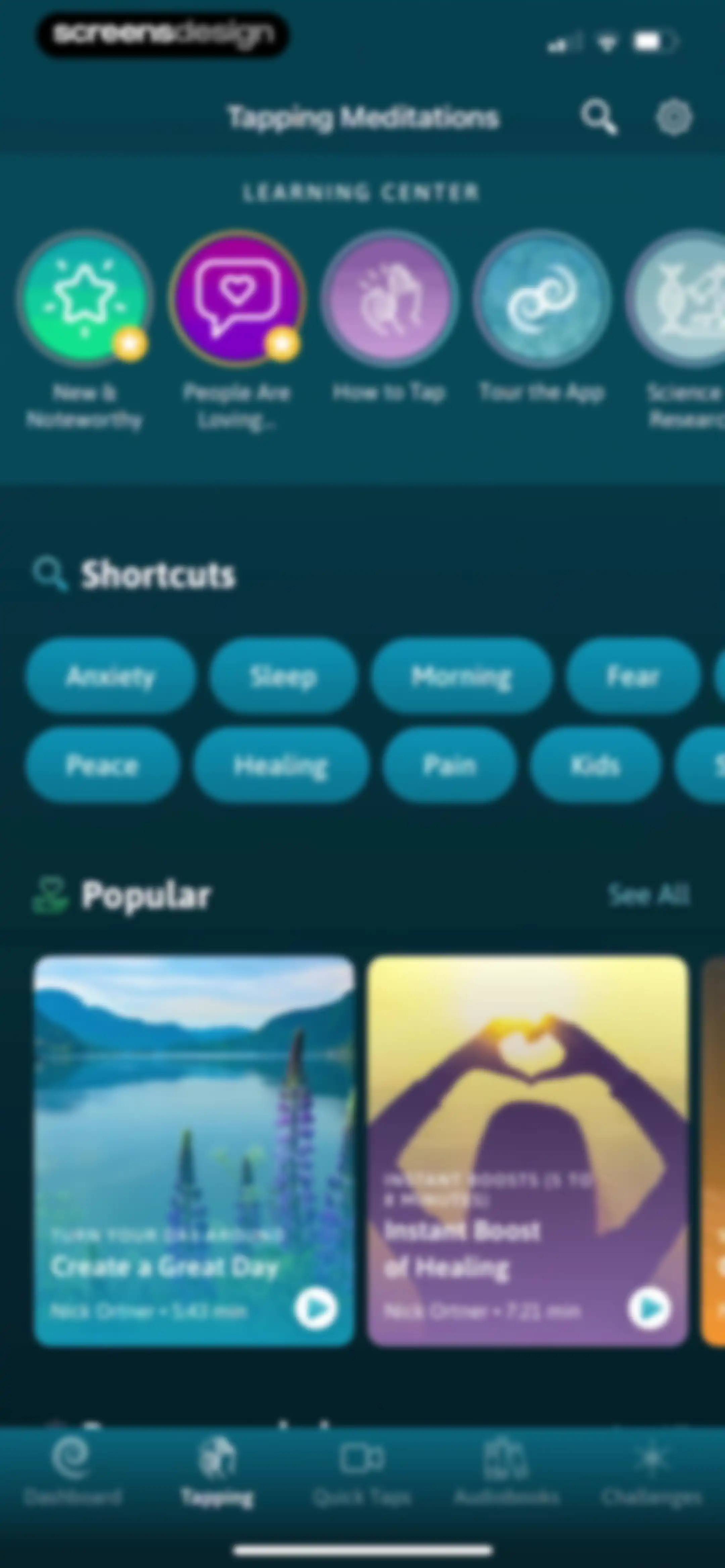 The Tapping Solution screen 56