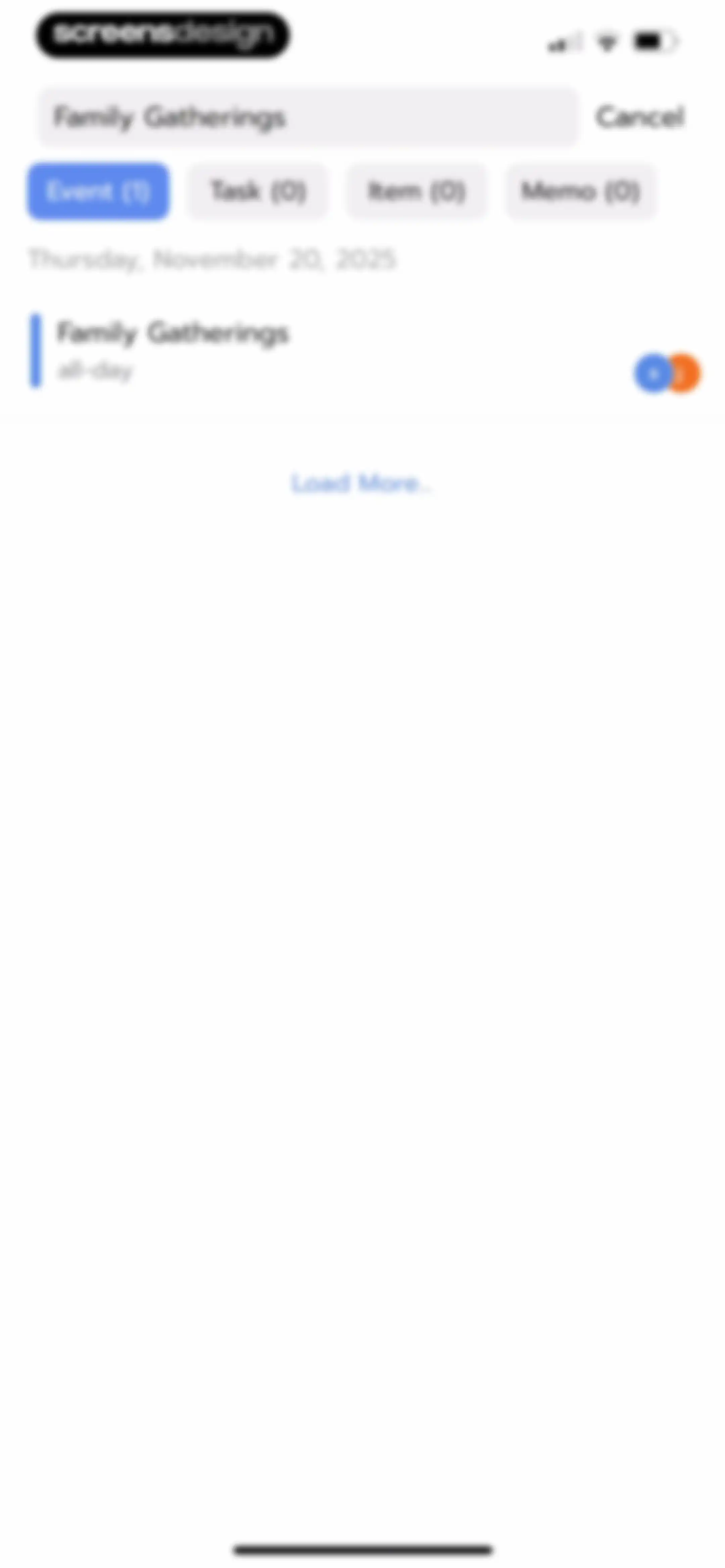 Shared Family Calendar: FamCal screen 63