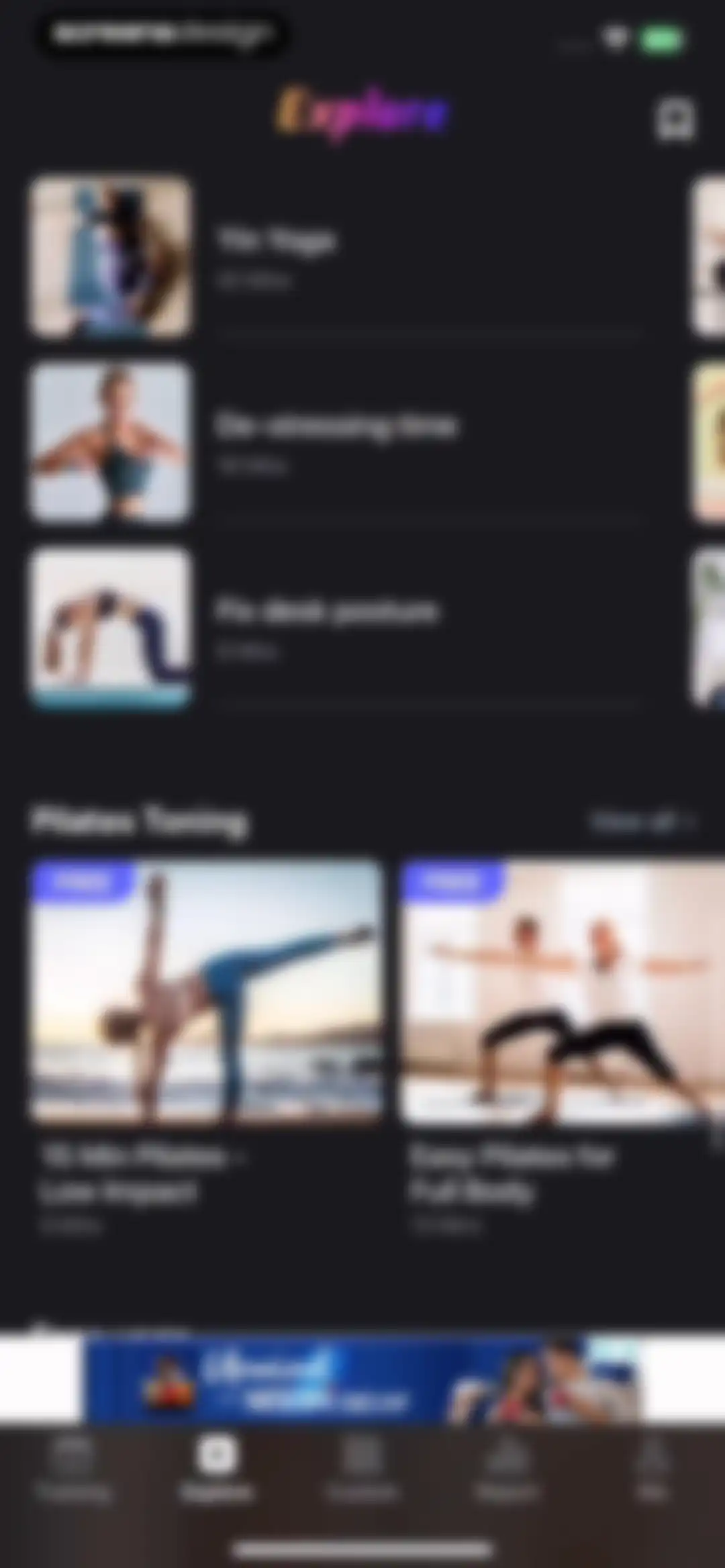 Yoga for Beginners, Pilates+ screen 112