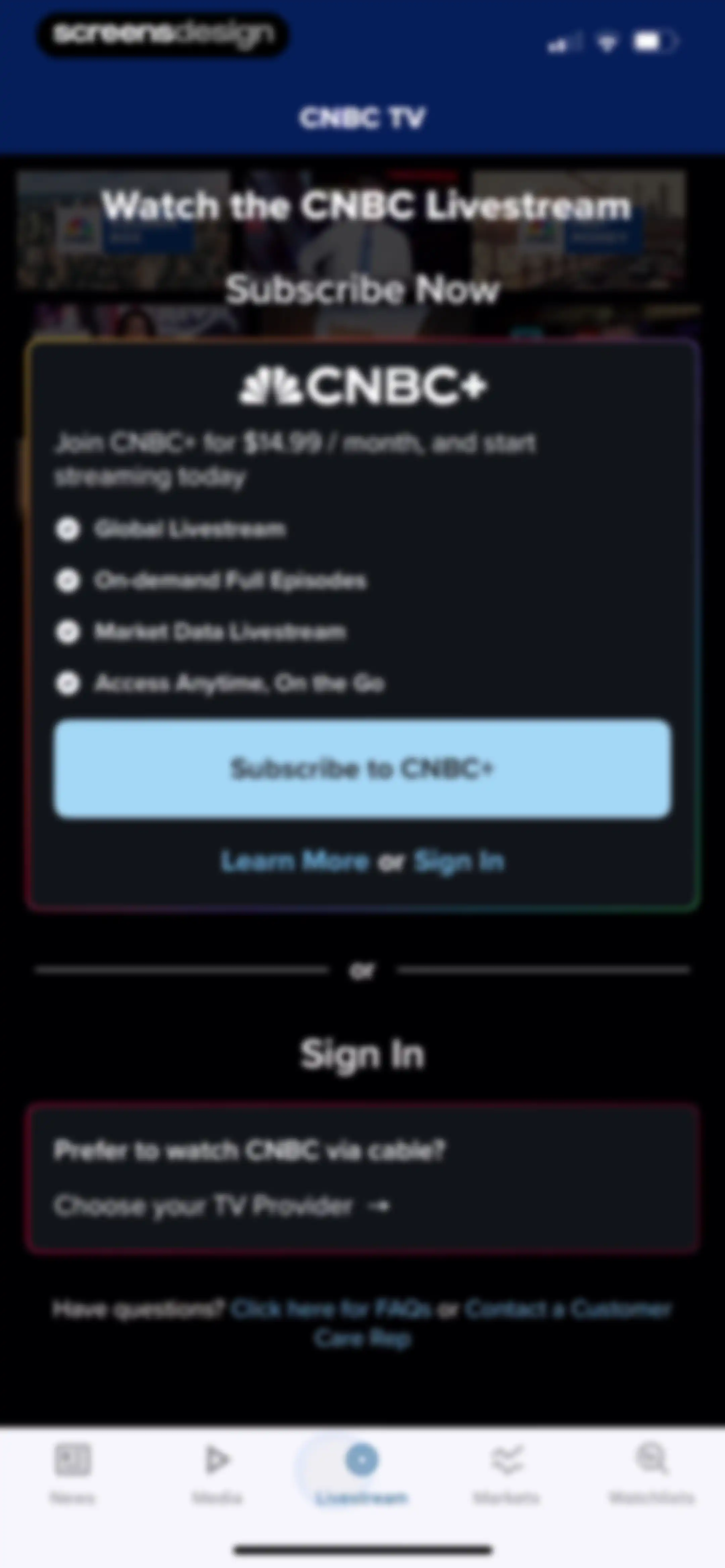 CNBC: Stock Market & Business screen 40
