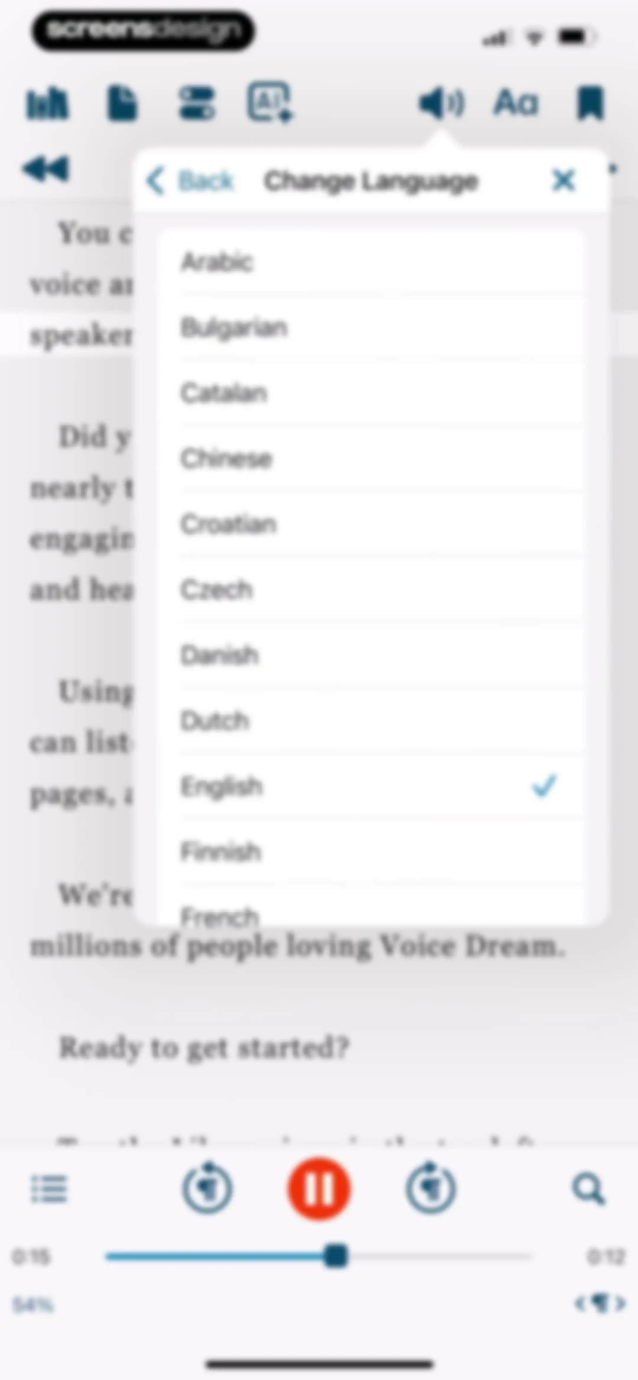 Voice Dream - Natural Reader screen 16