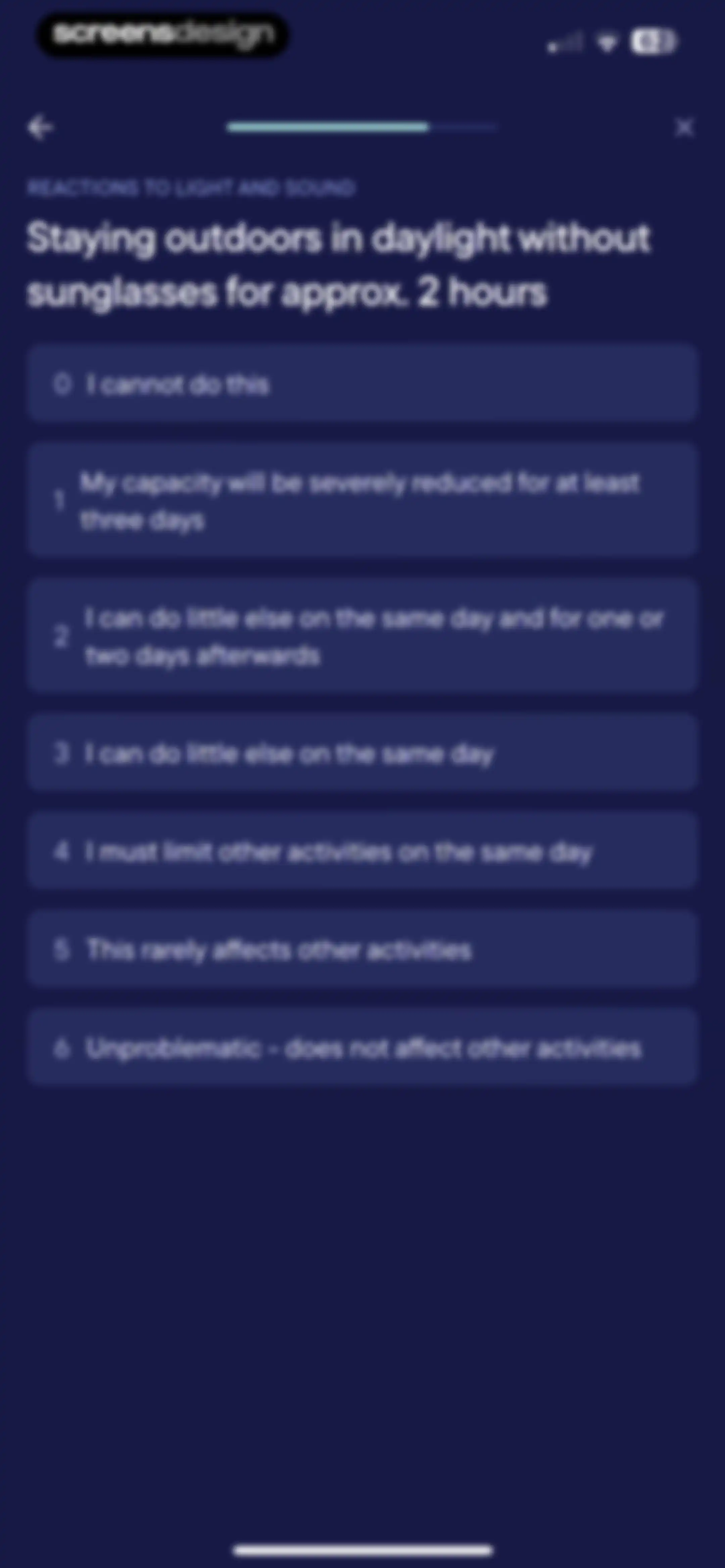 Visible: Pacing for illness screen 81