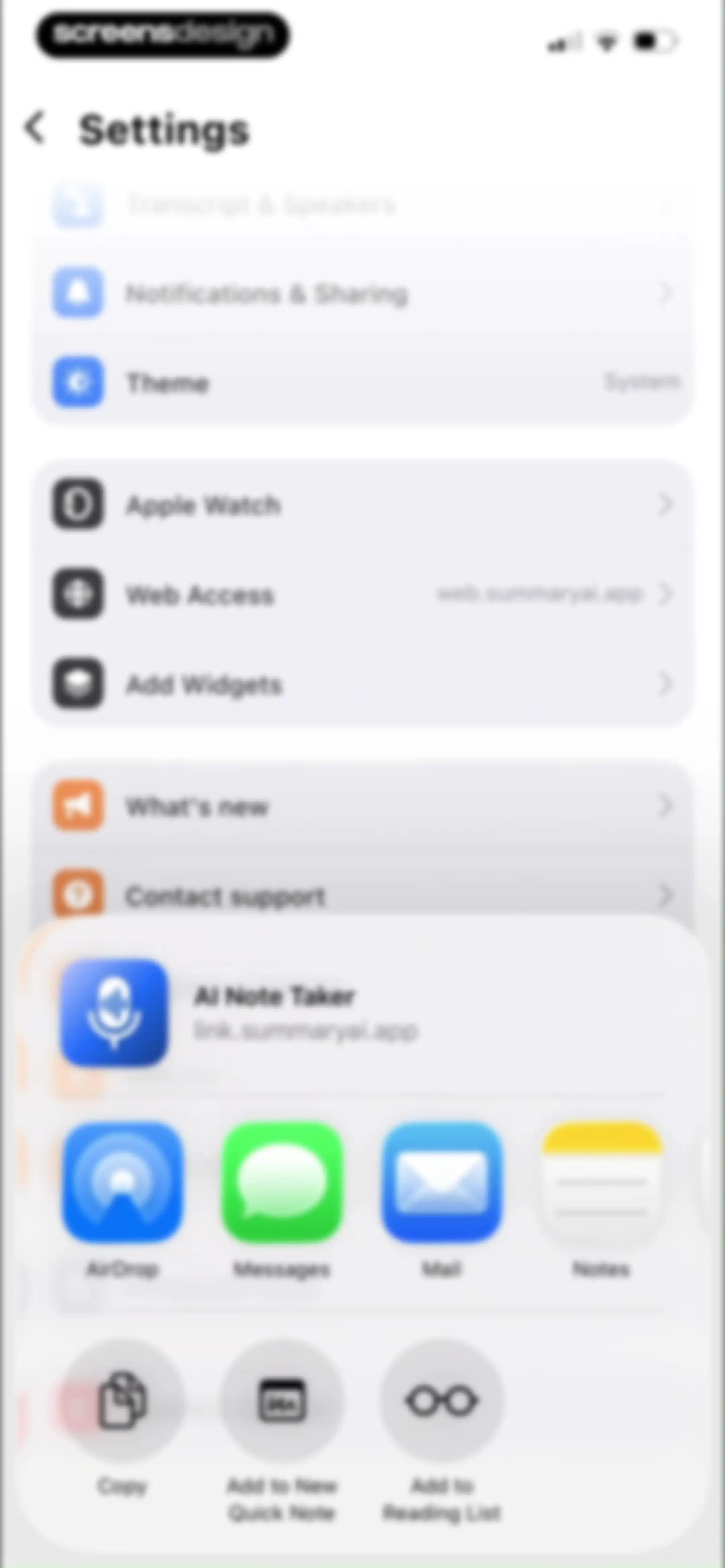 Summary - AI Note Taker screen 128