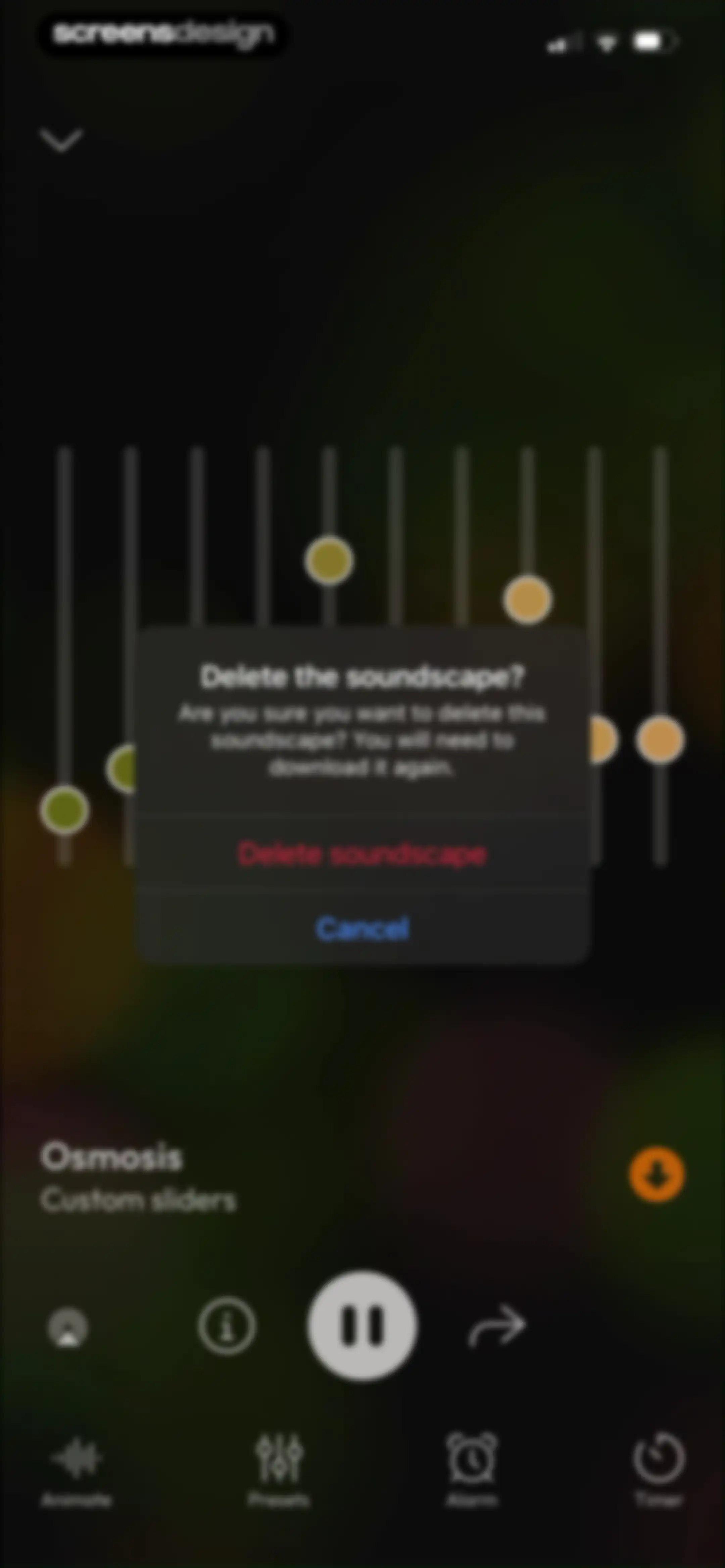 myNoise: Focus · Relax · Sleep screen 9