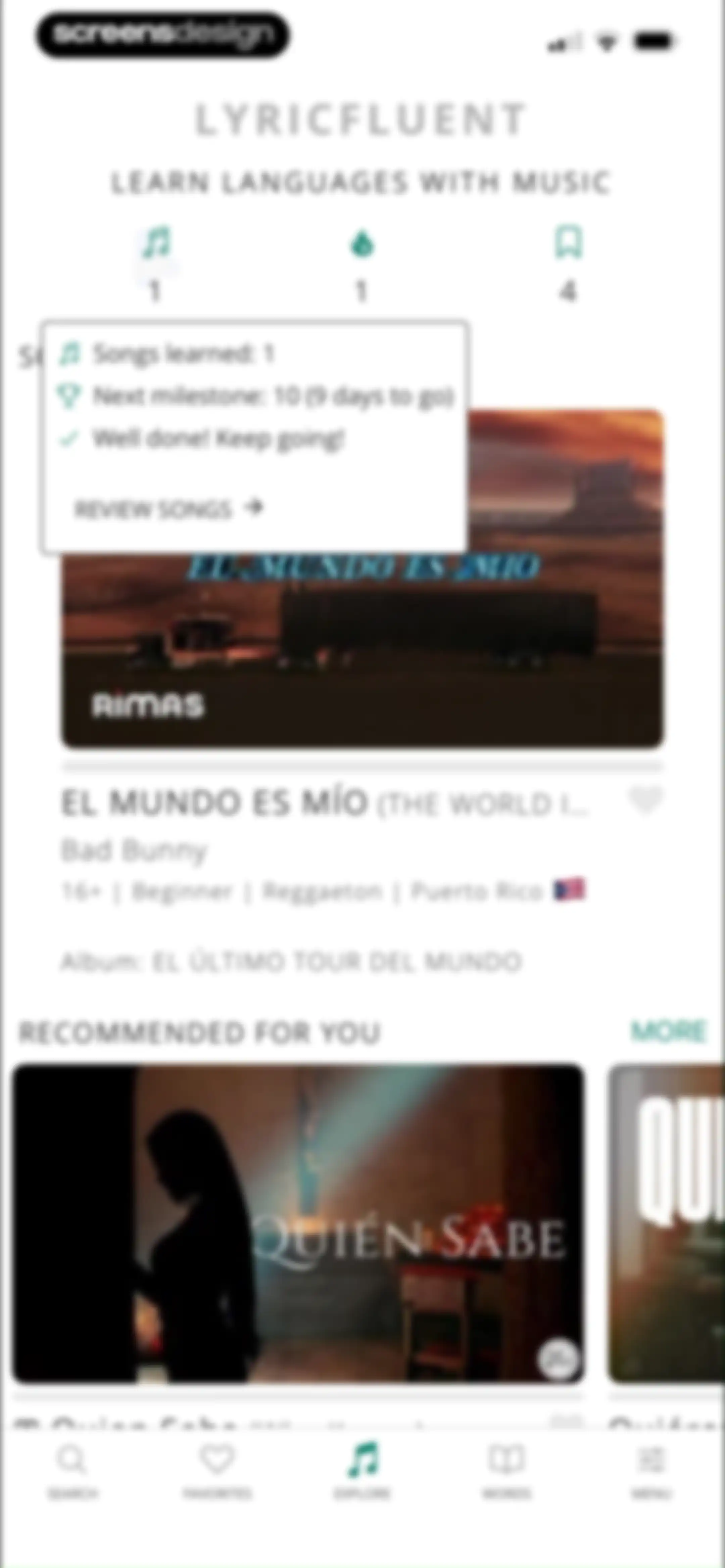 LyricFluent: Learn Languages screen 42