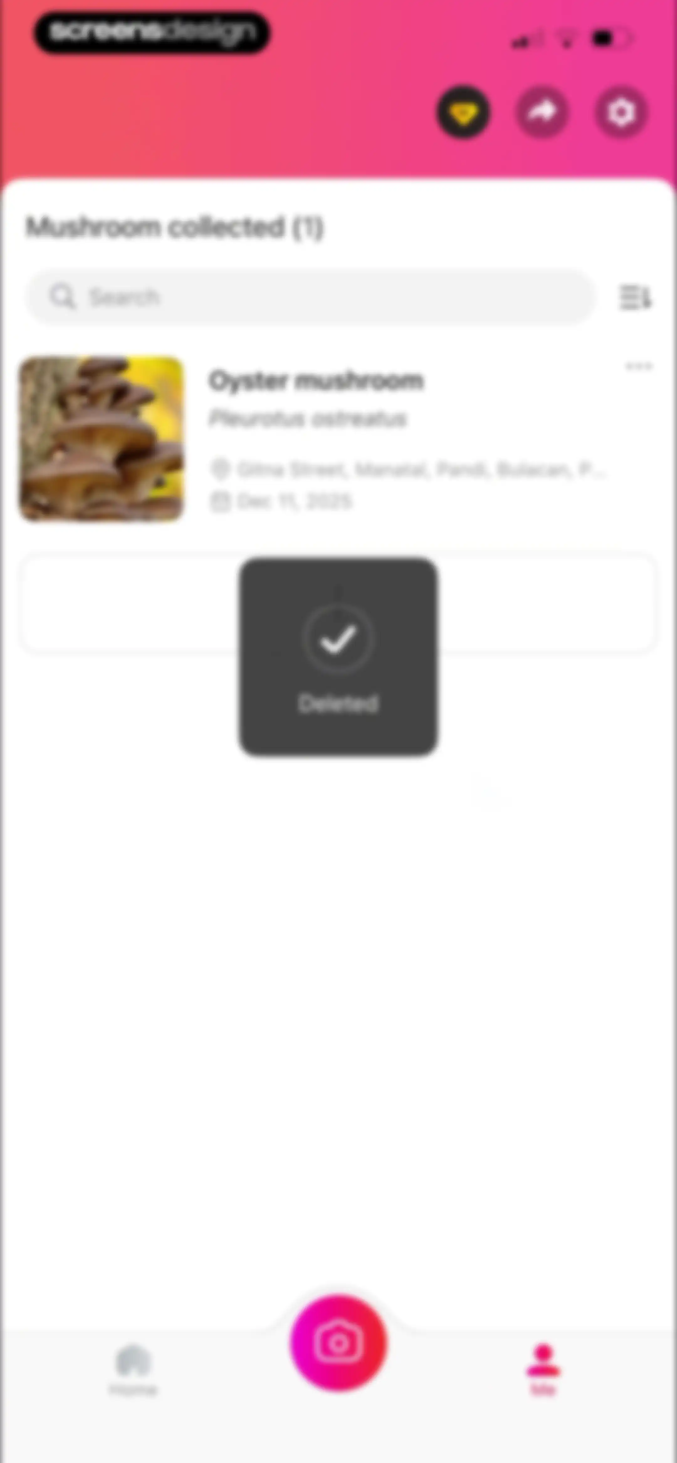 Picture Mushroom: Identifier screen 100