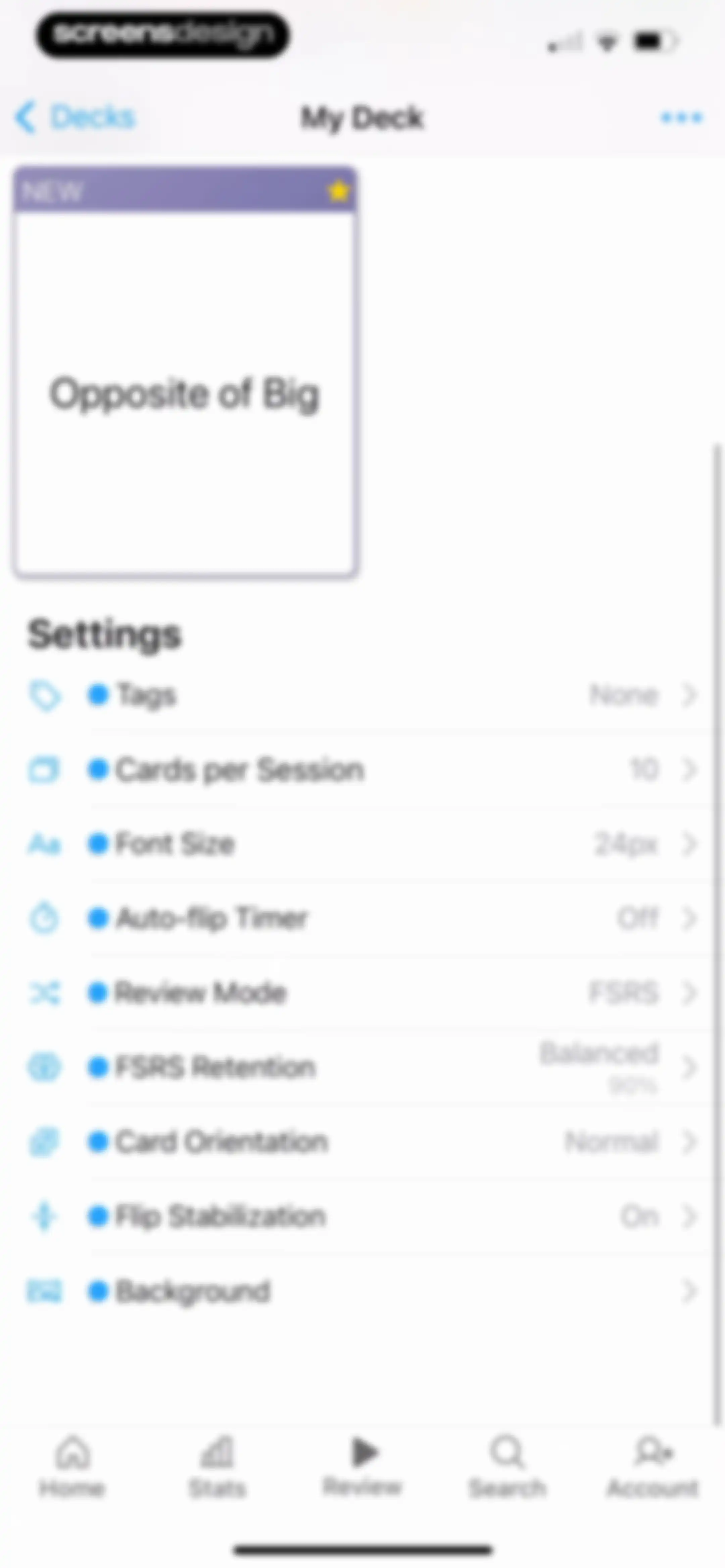 AlgoApp - Flashcards screen 36