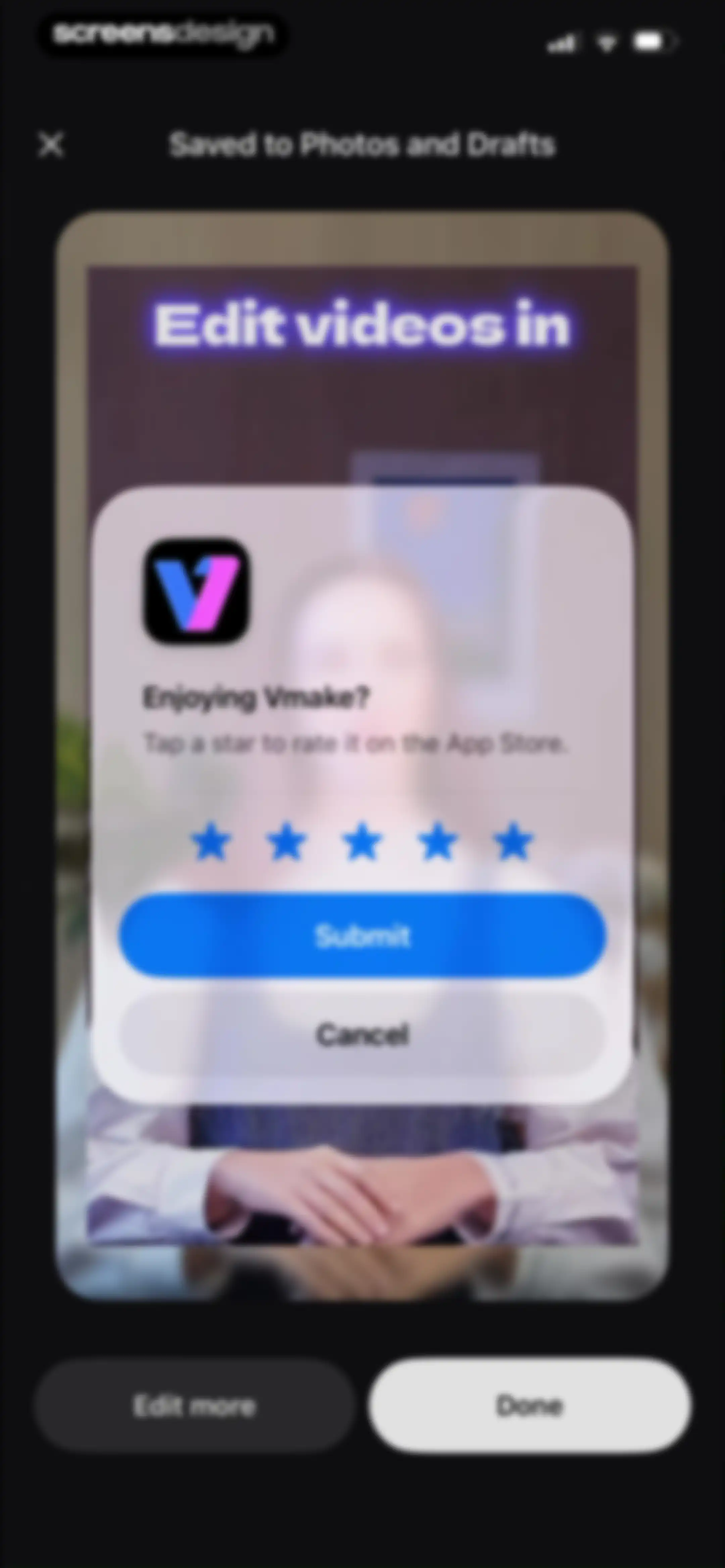 Vmake Labs: create viral video screen 120