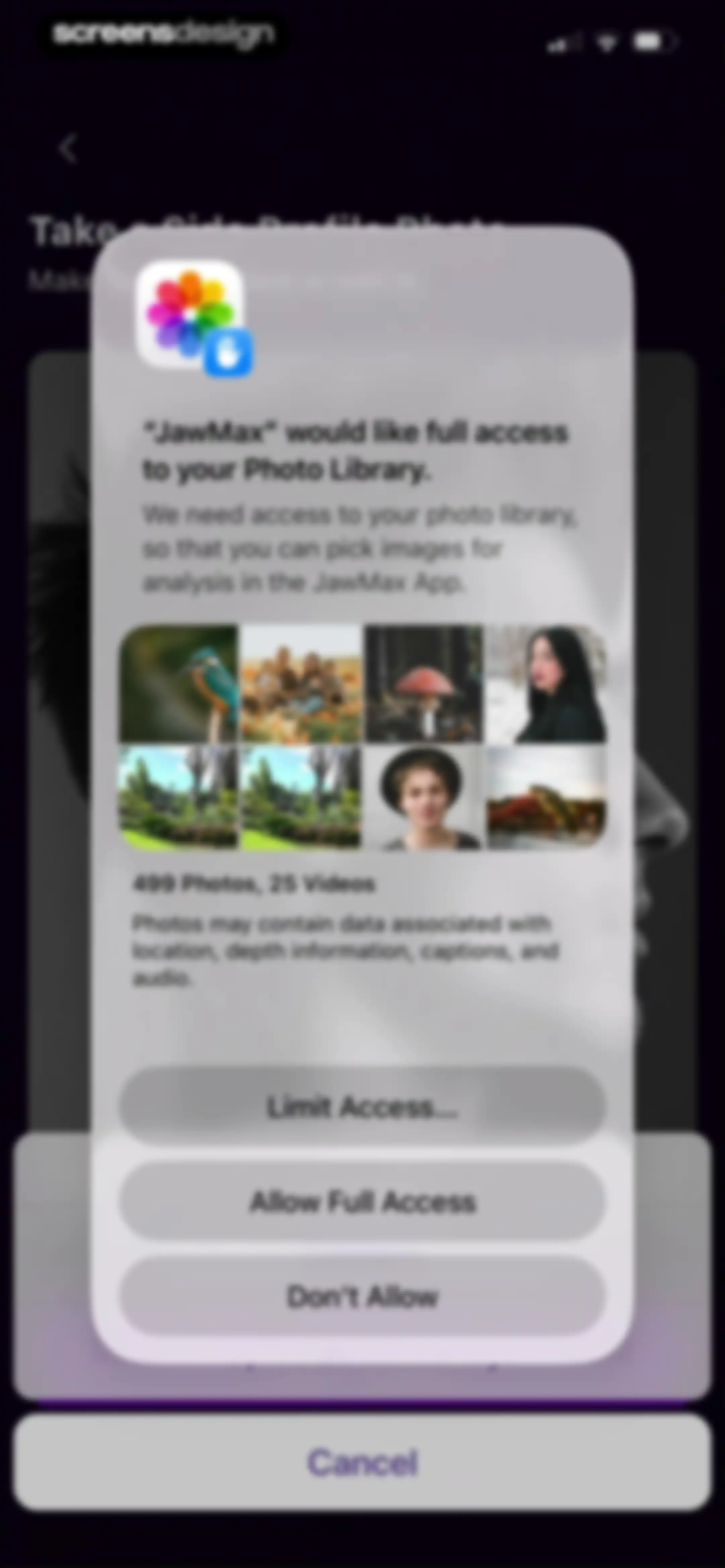 JawMax screen 33