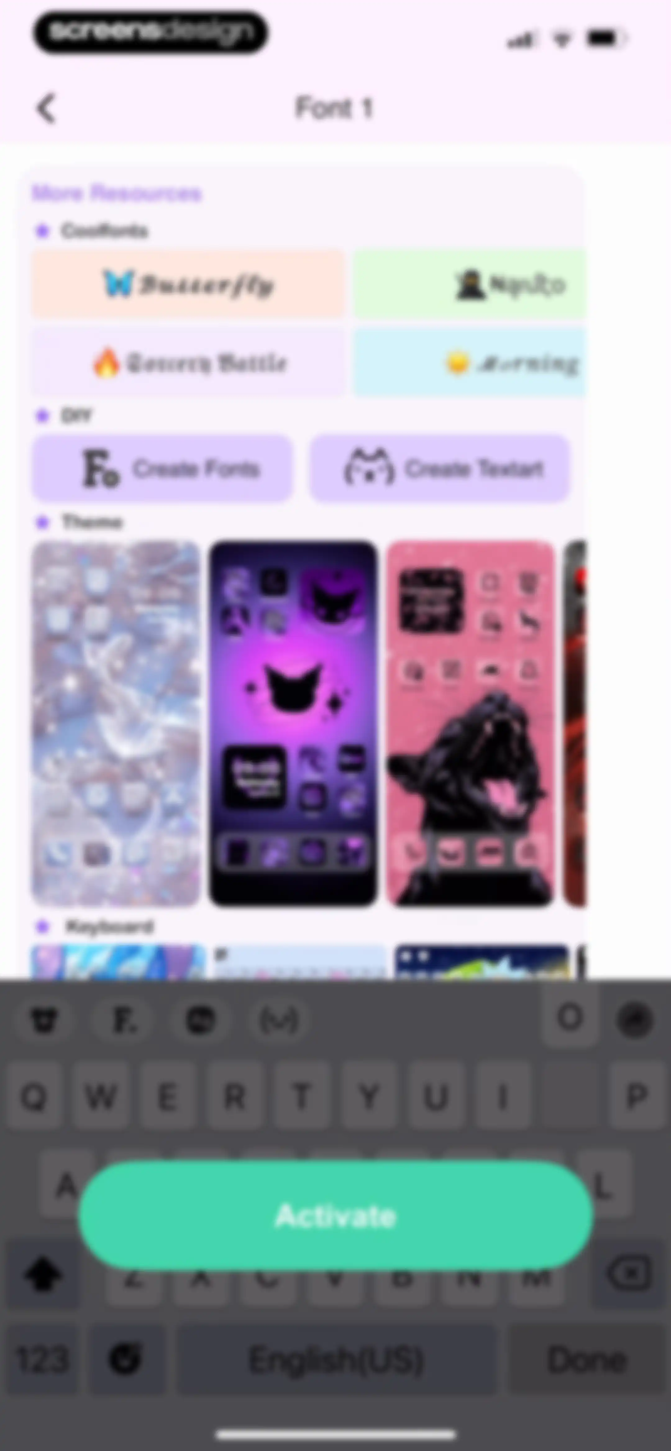 Cool Themes & Fonts: Cute Text screen 54