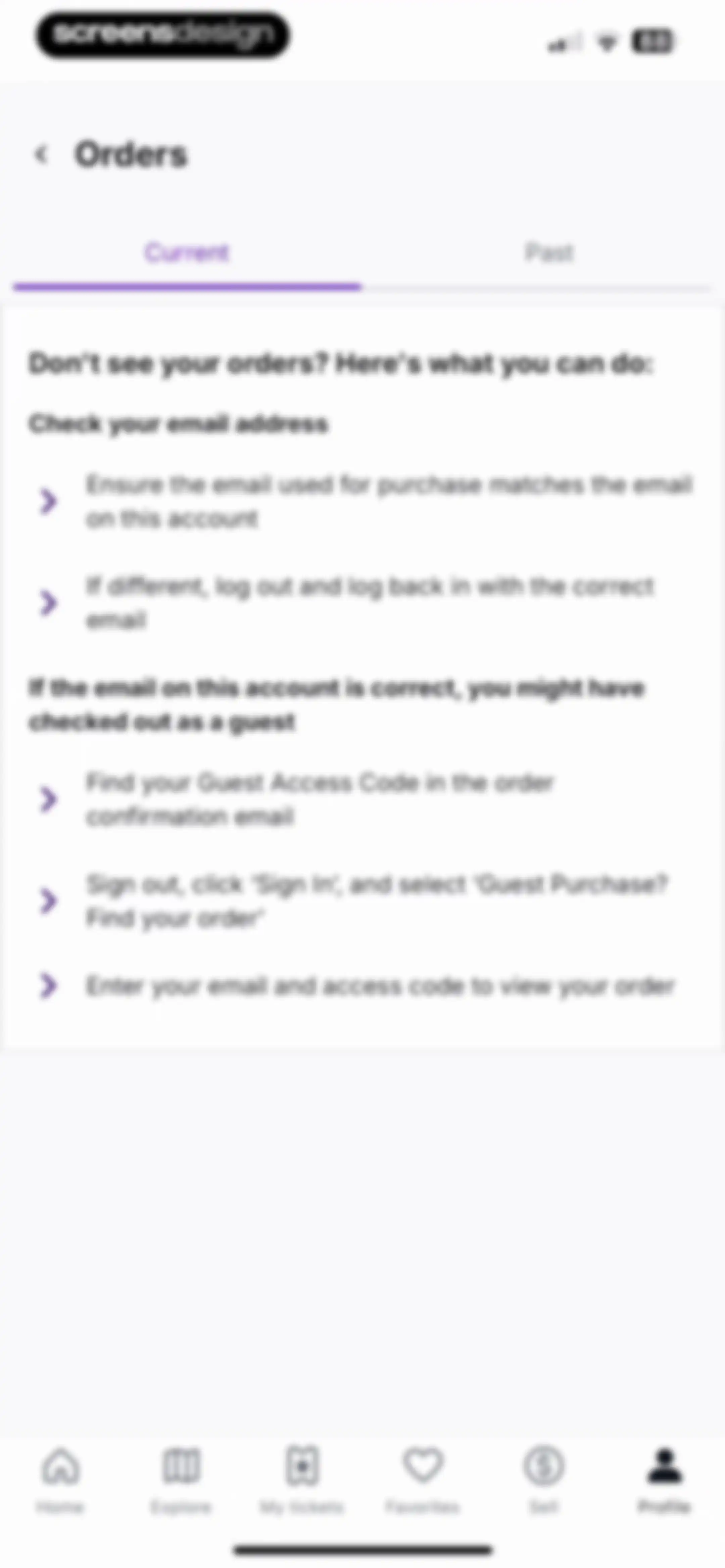 StubHub: Event Tickets screen 90