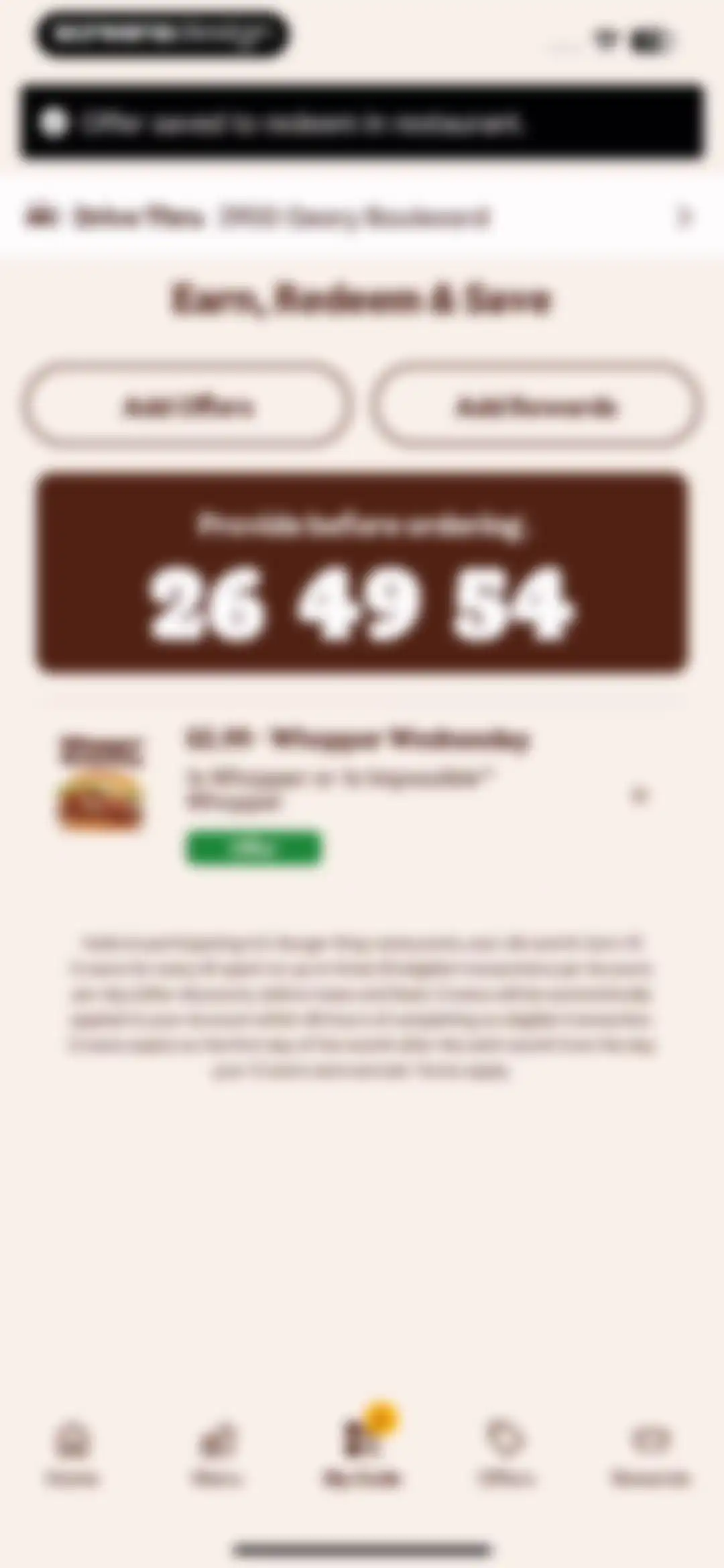 BURGER KING® App screen 66
