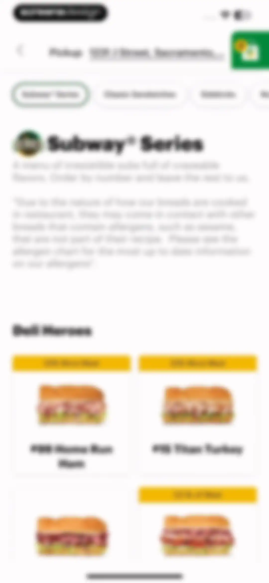 Subway® screen 33
