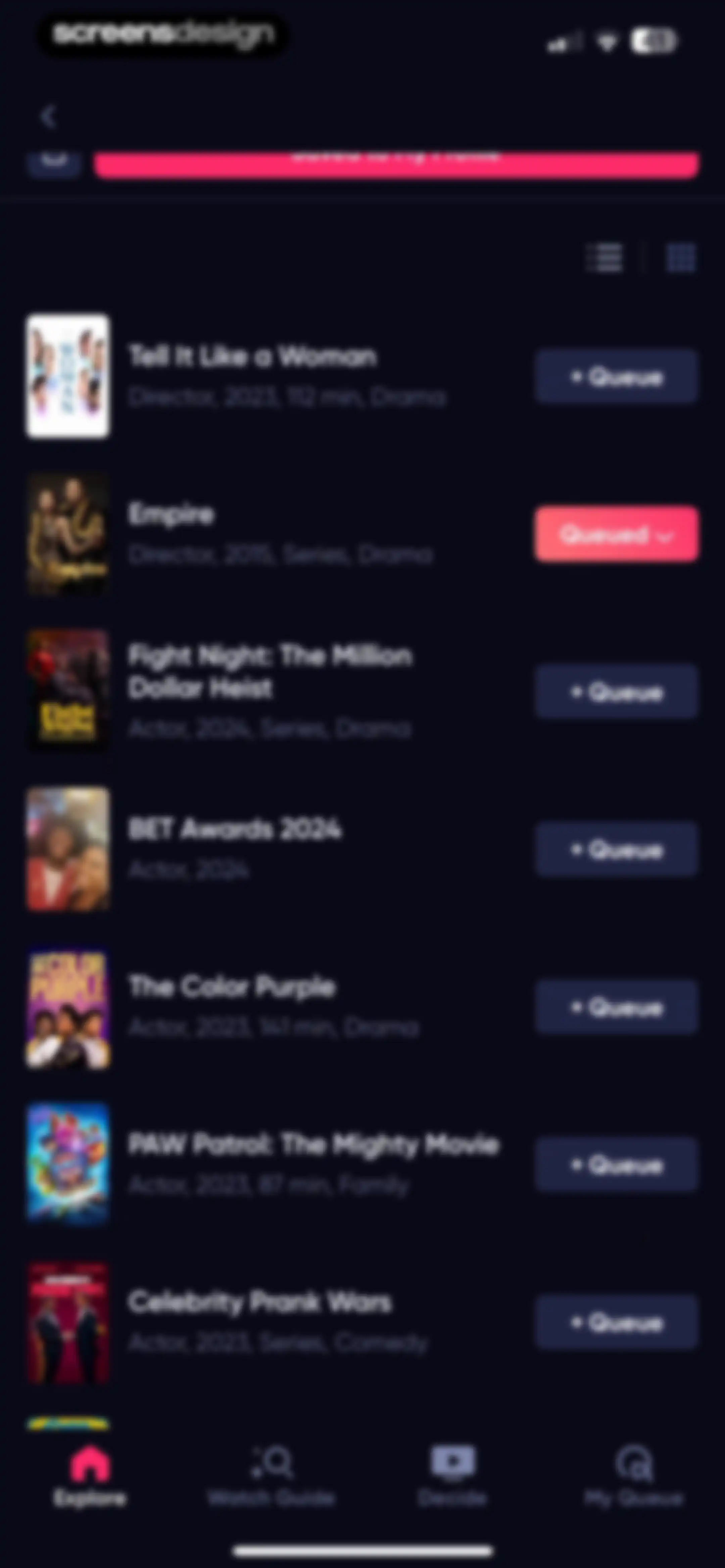 Queue - Find Movies & Shows screen 55