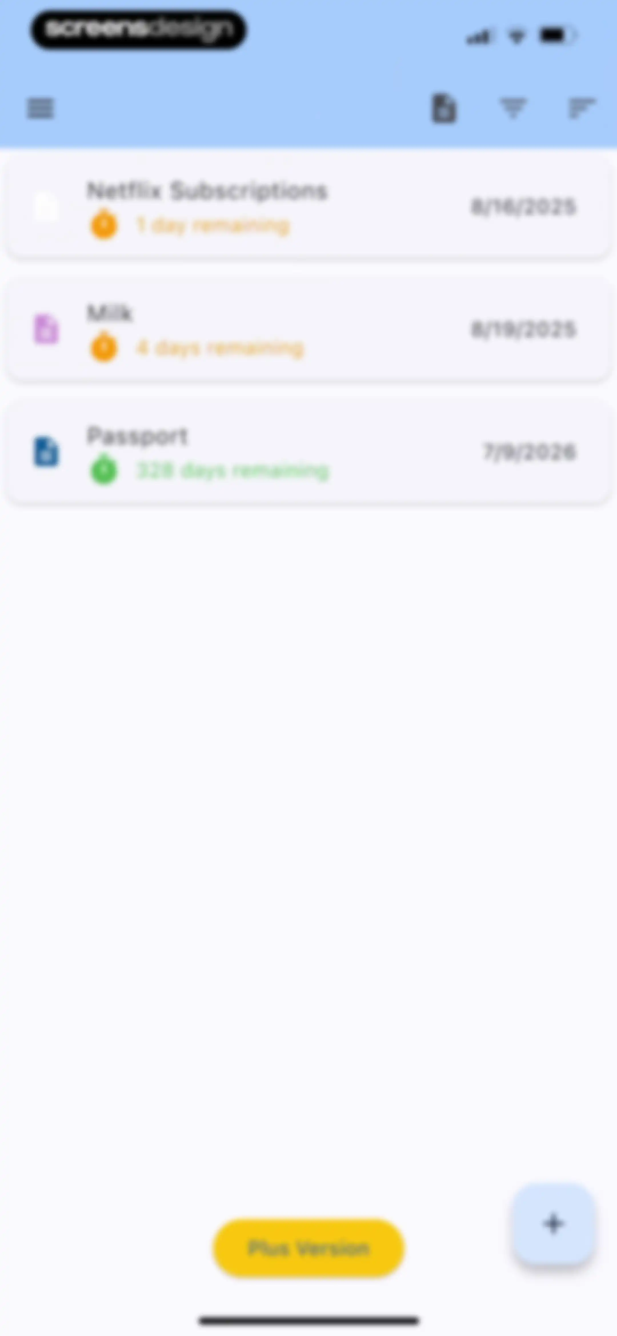 ExpiNotif: Expiration dates screen 27