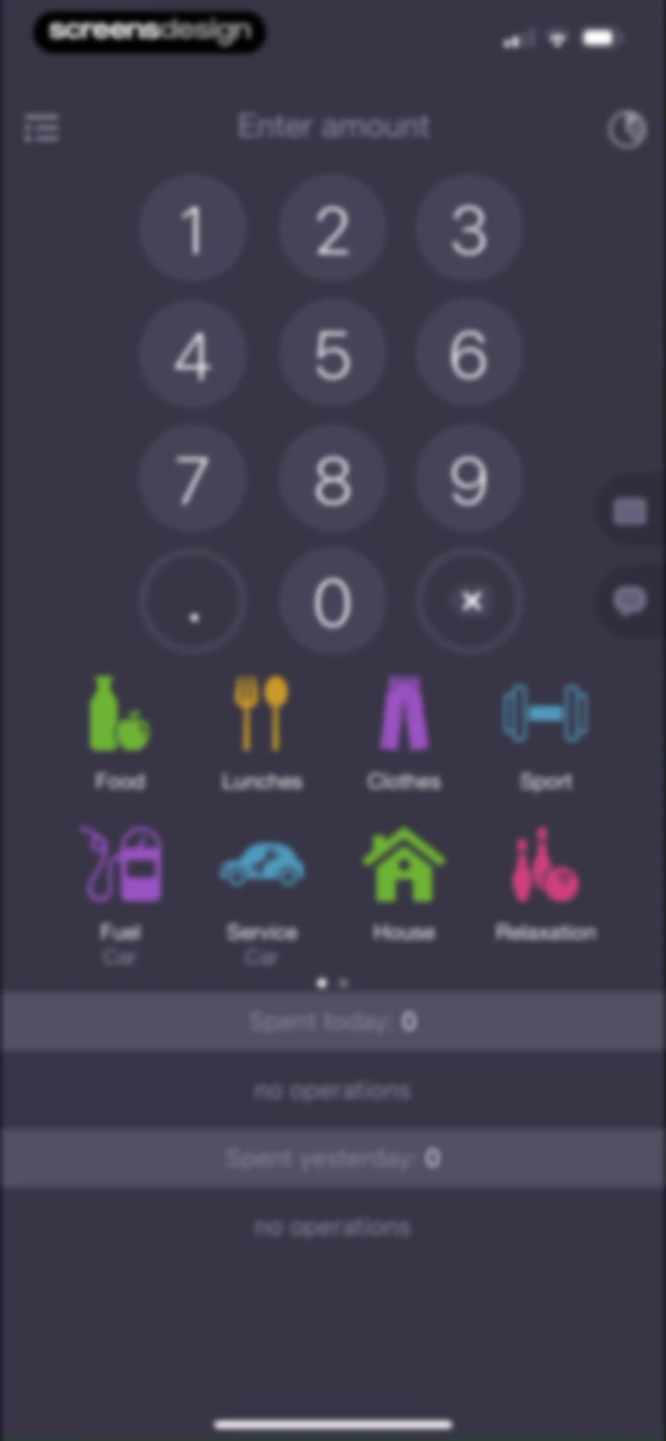 Expenses OK - expenses tracker screen 1