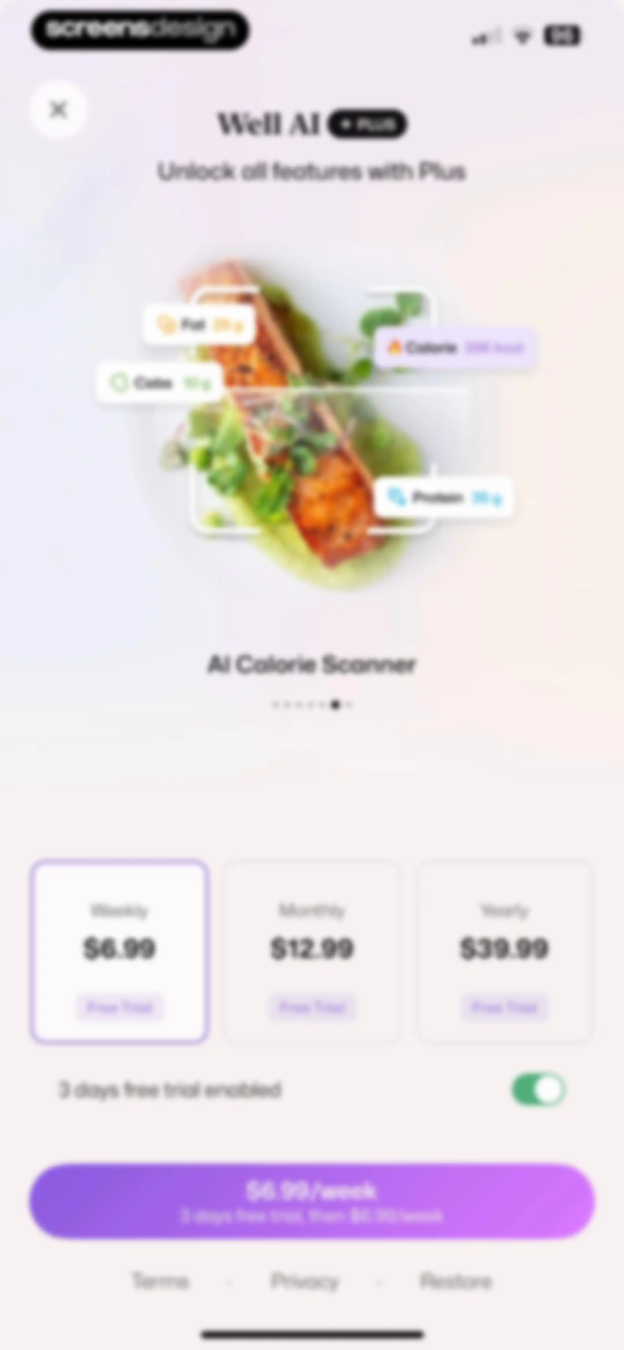 Well AI: Improve Well-being screen 135