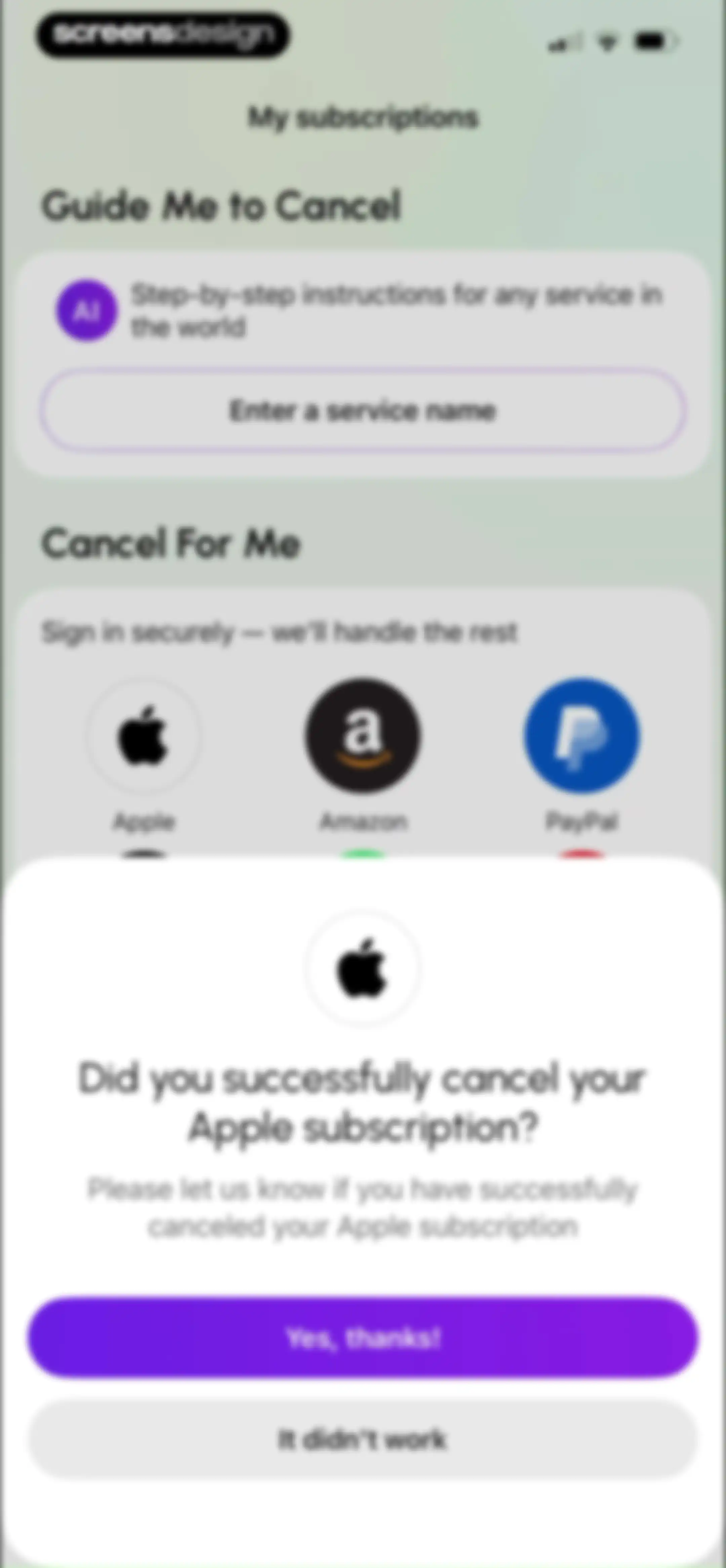 MonoBoost Cancel Subscriptions screen 39