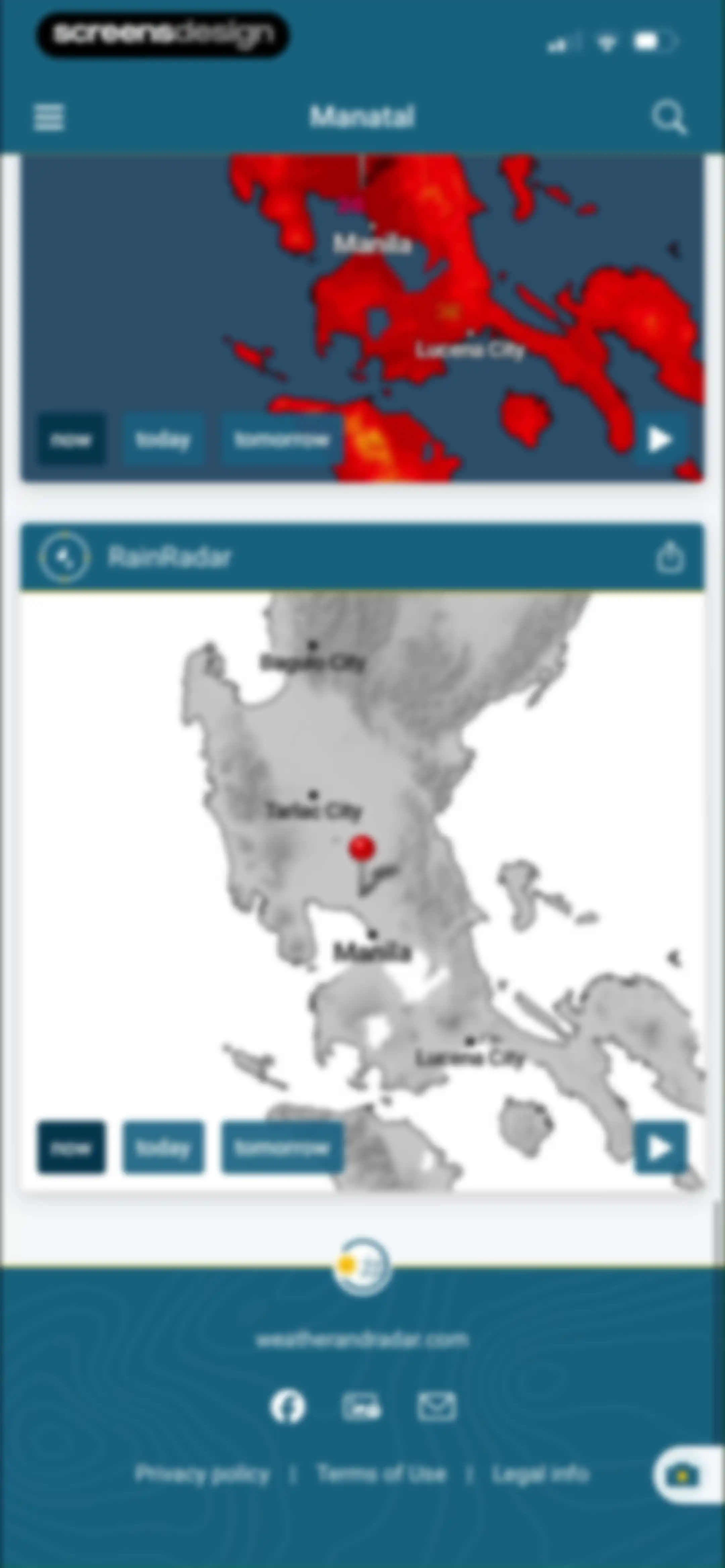 Weather & Radar screen 56