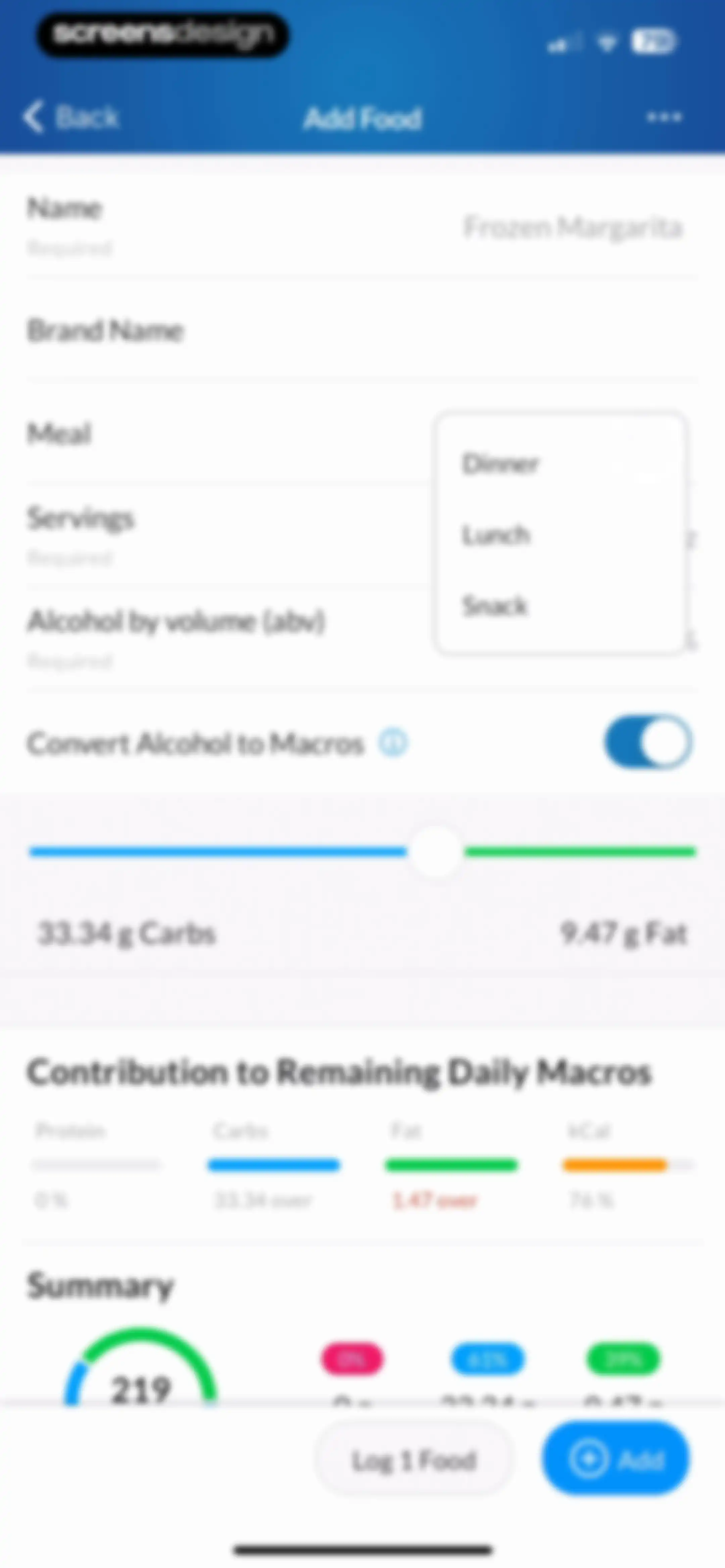 MacrosFirst - Macro Tracker screen 117