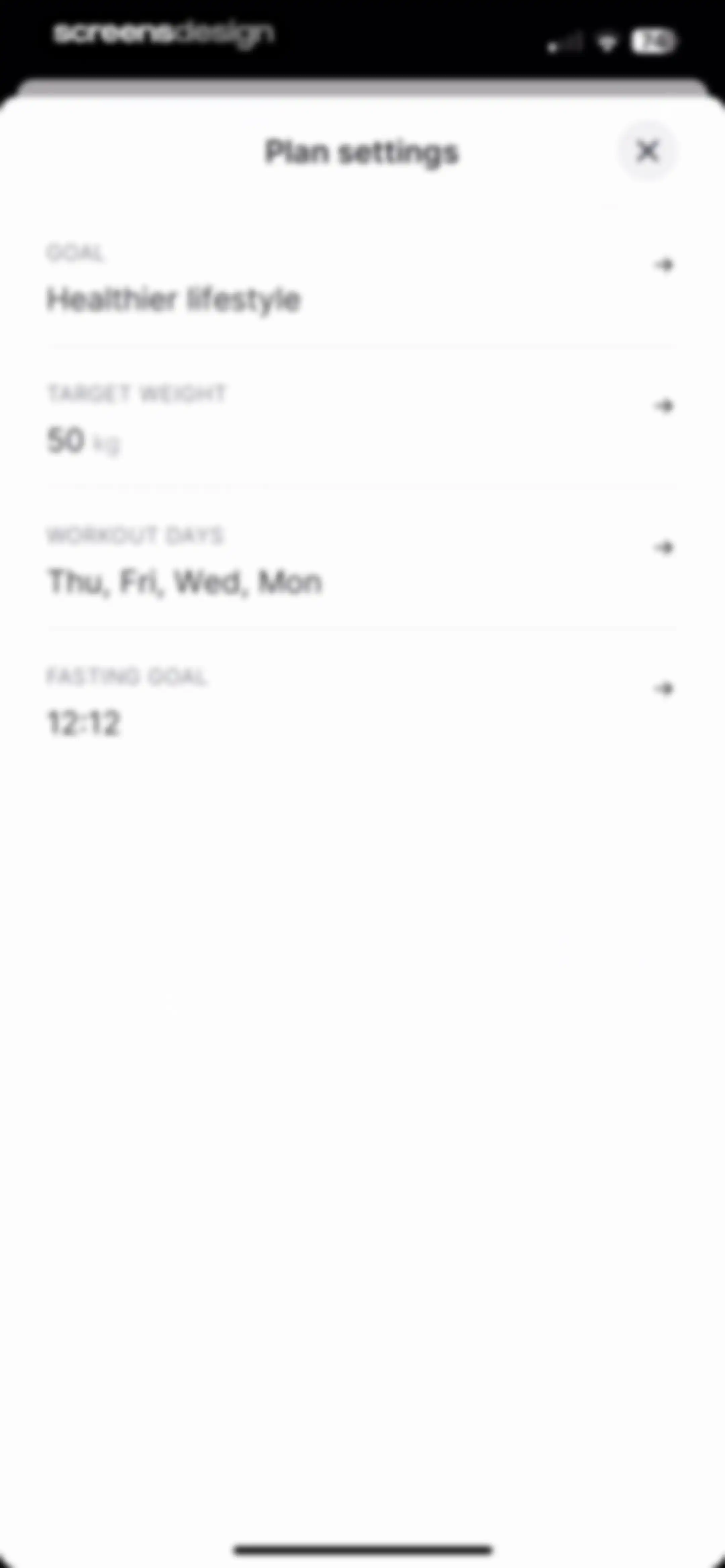 Fitself: Fitness and Fasting screen 71
