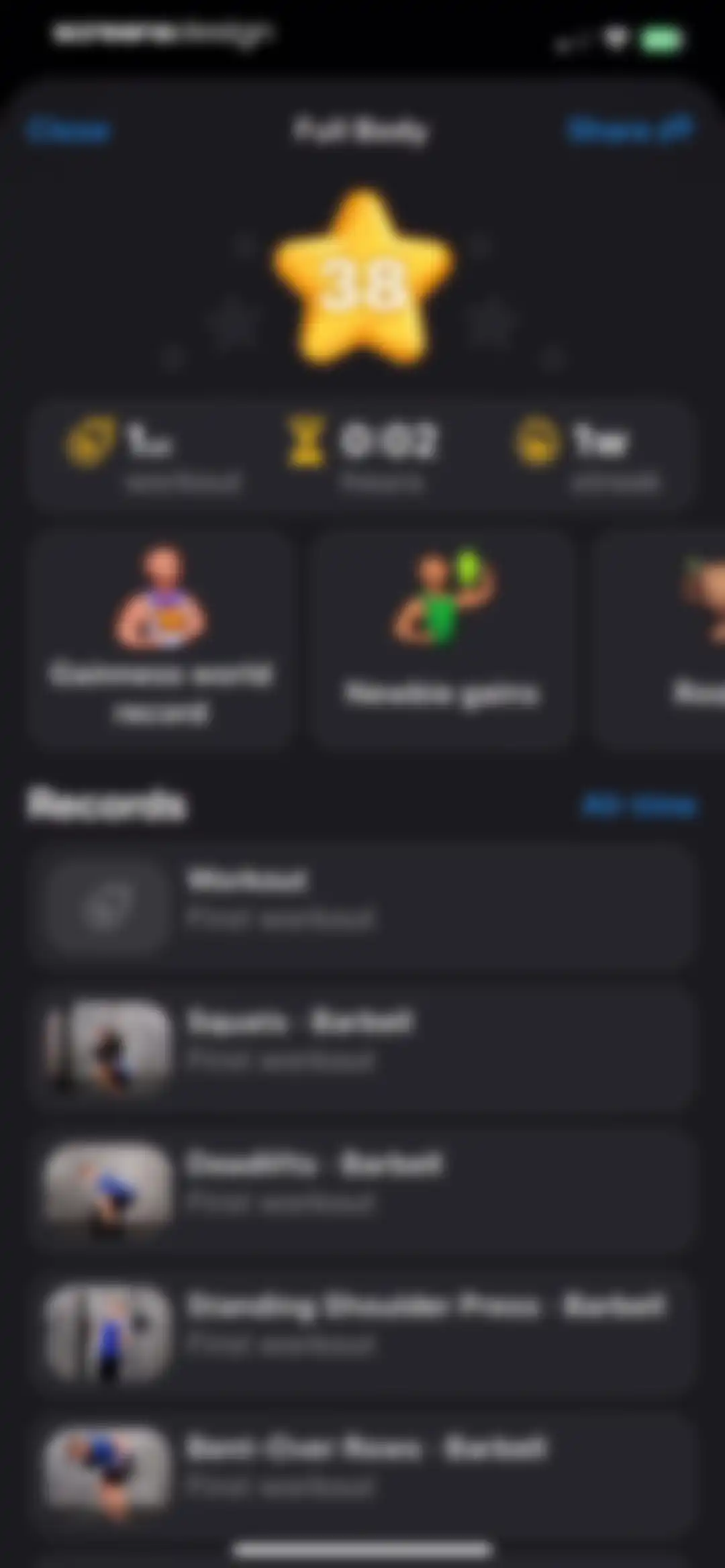 Gym Workout Alpha Progression screen 48