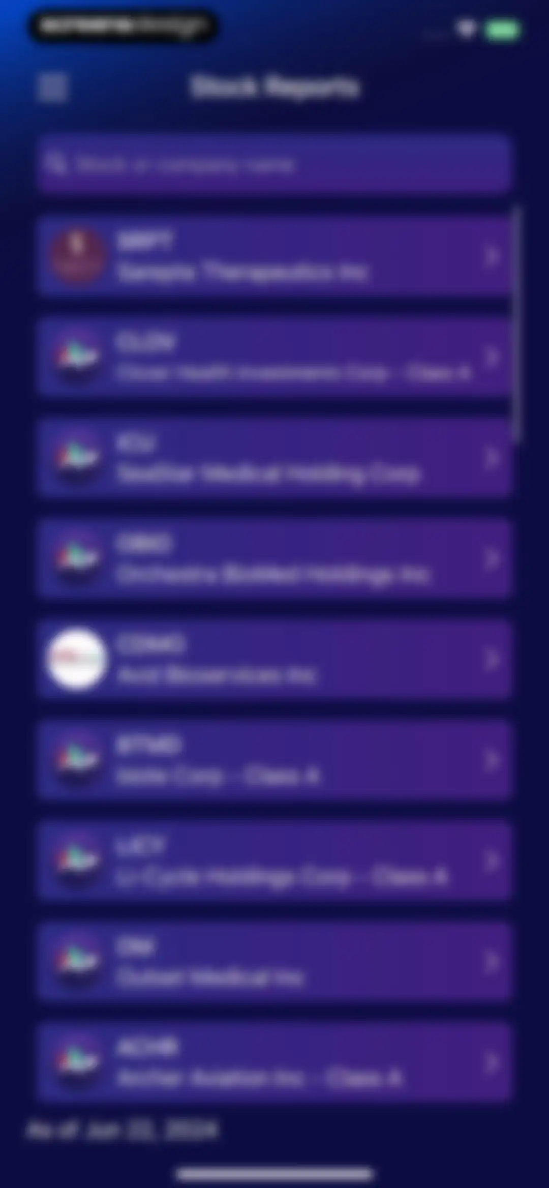 Stocks Alerter screen 45