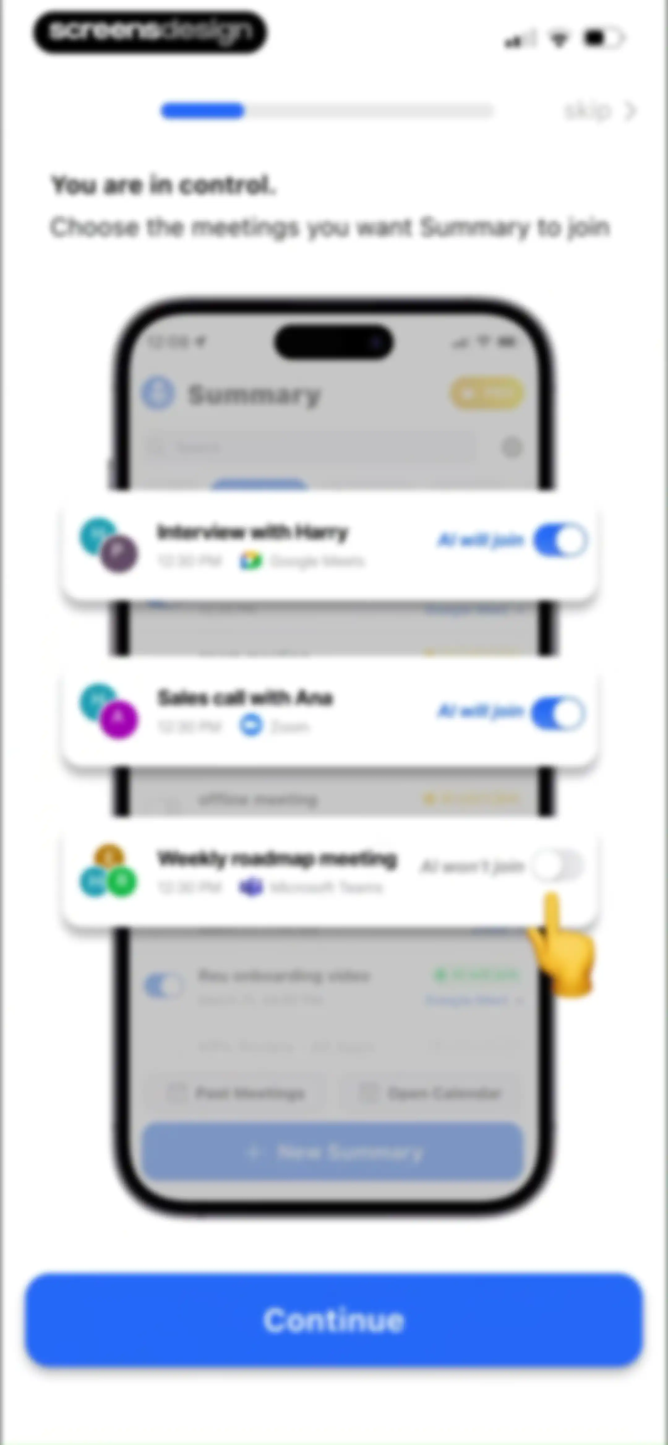 Summary - AI Note Taker screen 84