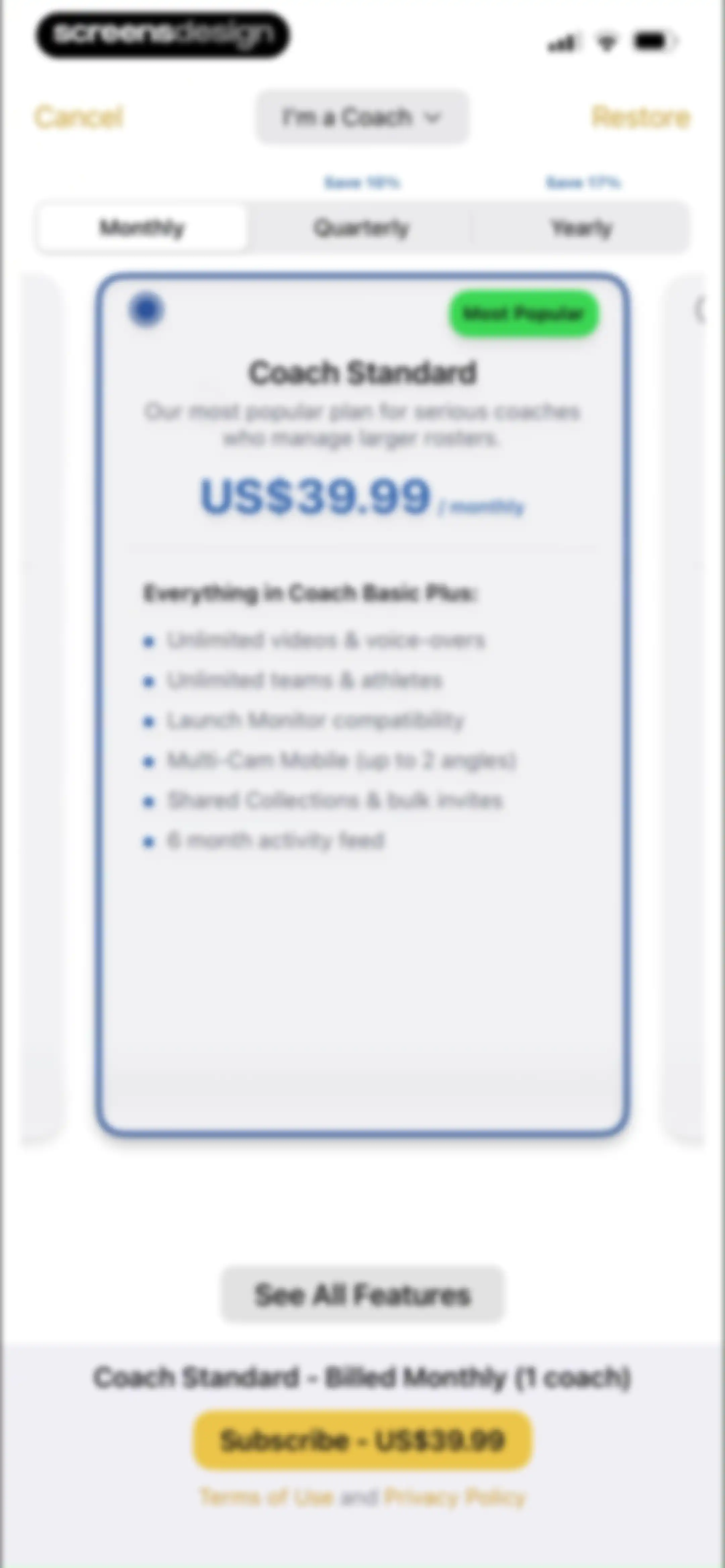 Onform: Video Analysis App screen 93