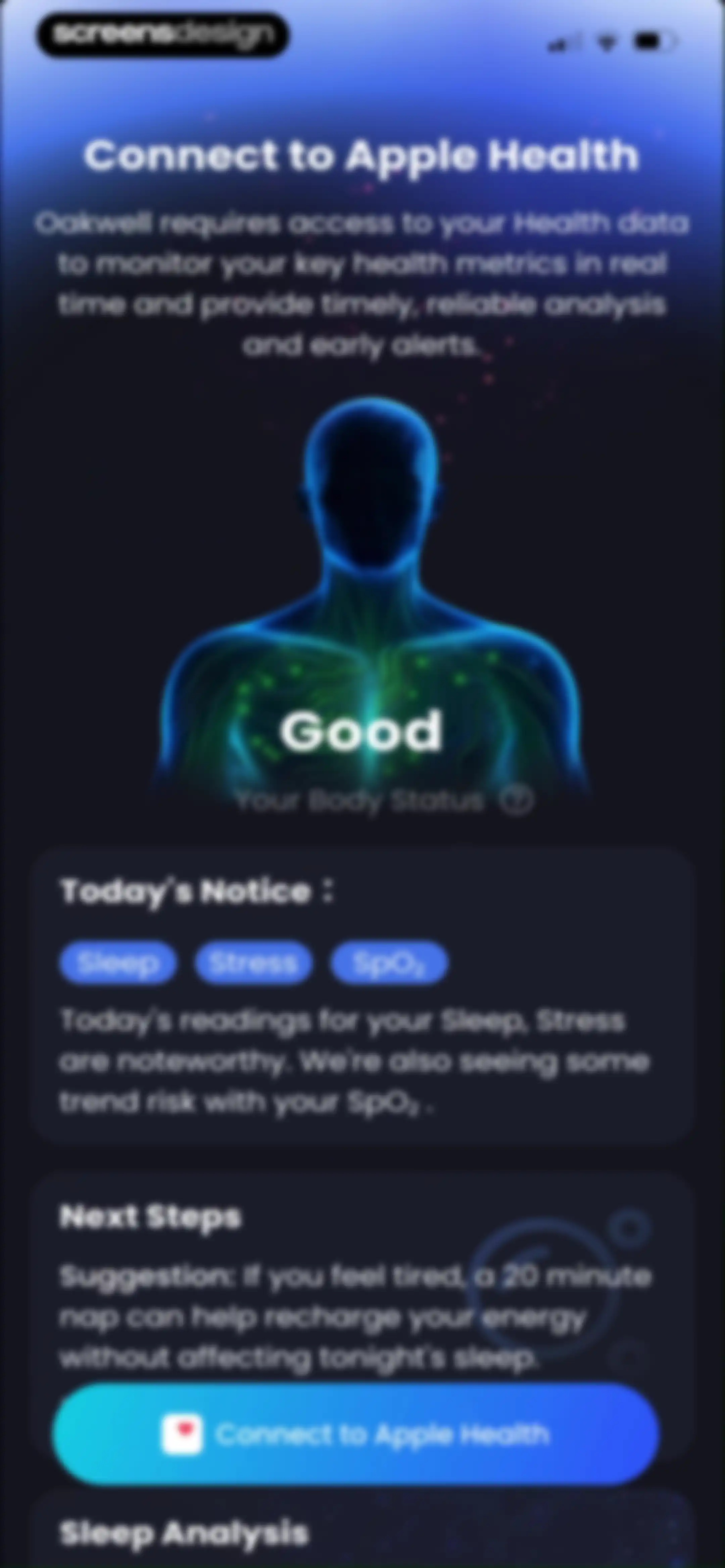 OakWell: Health Guard screen 31