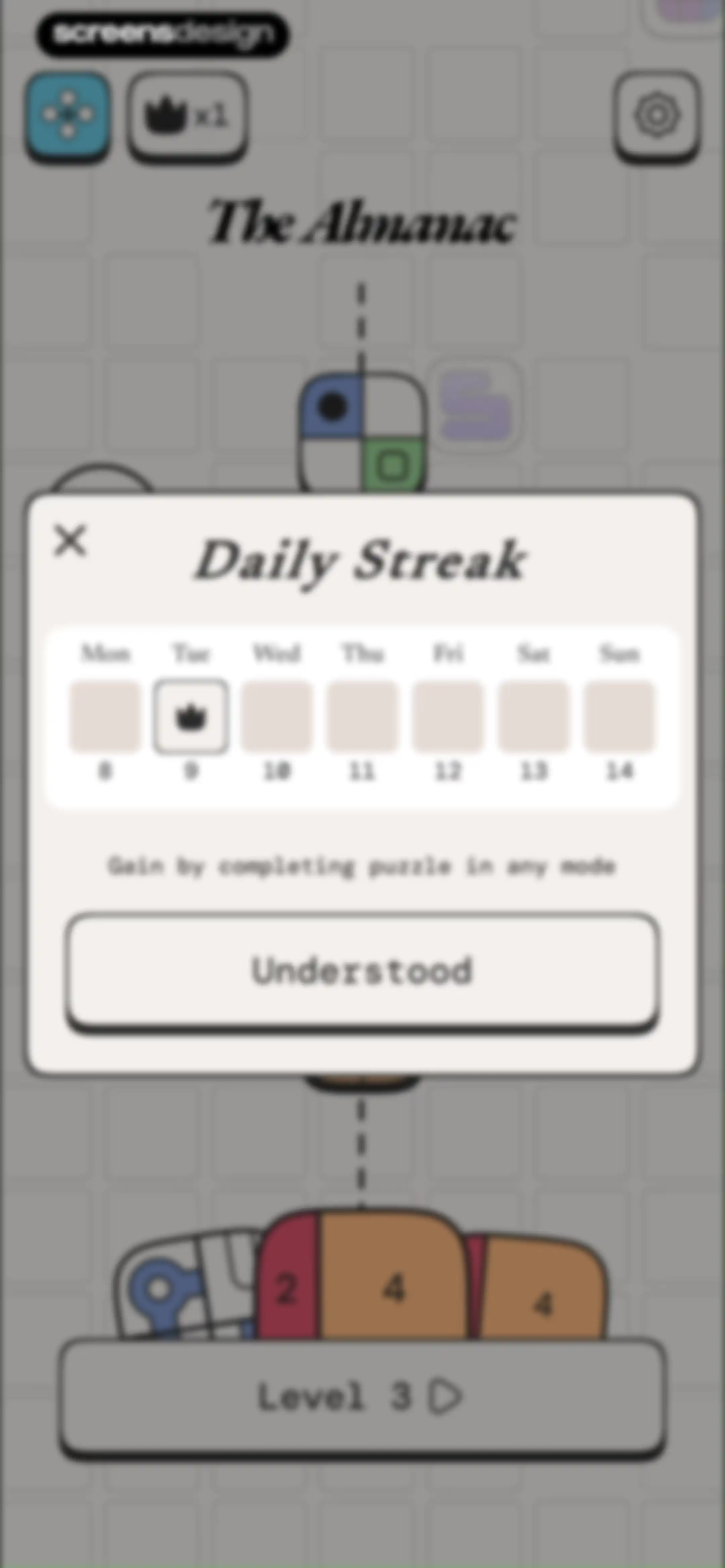 The Almanac screen 56