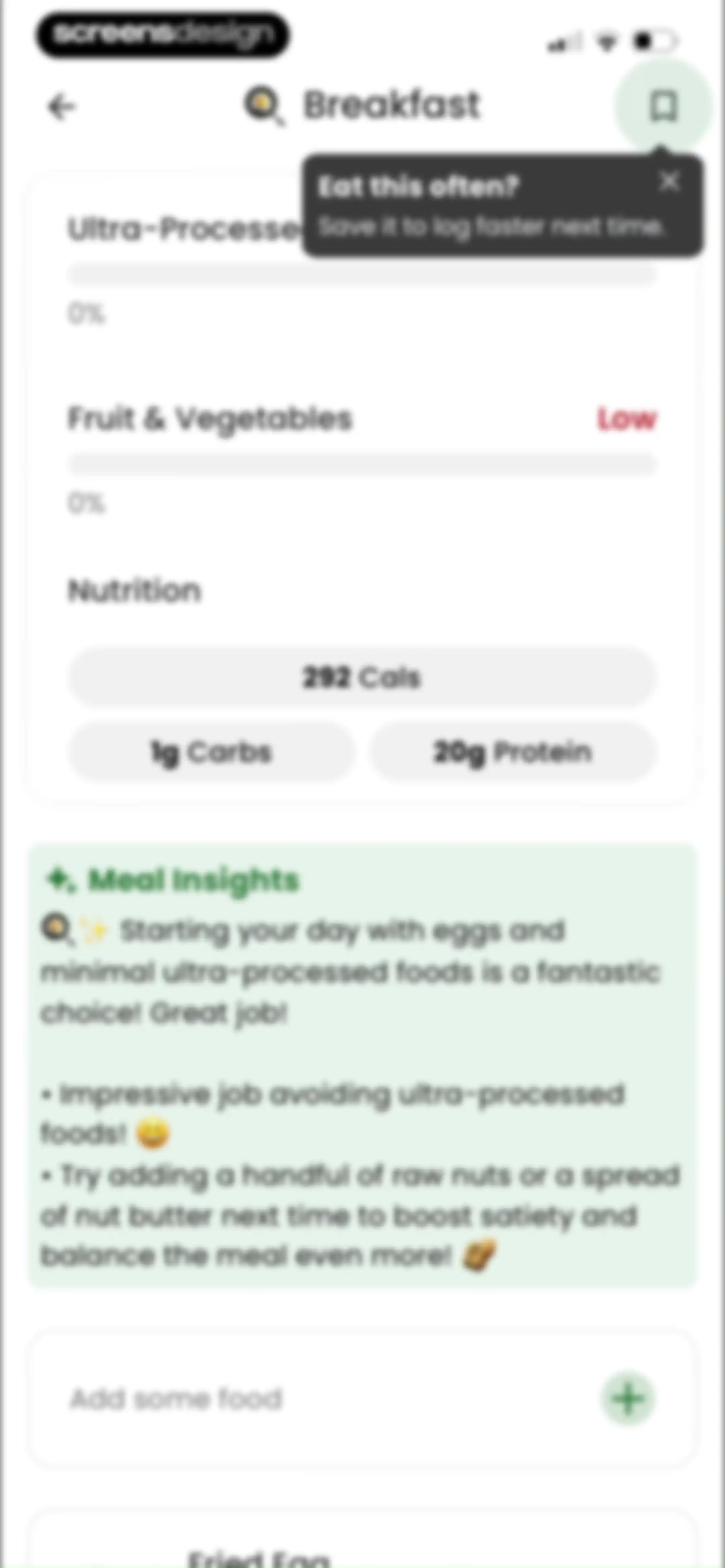 Diabetes food tracker - Gococo screen 67