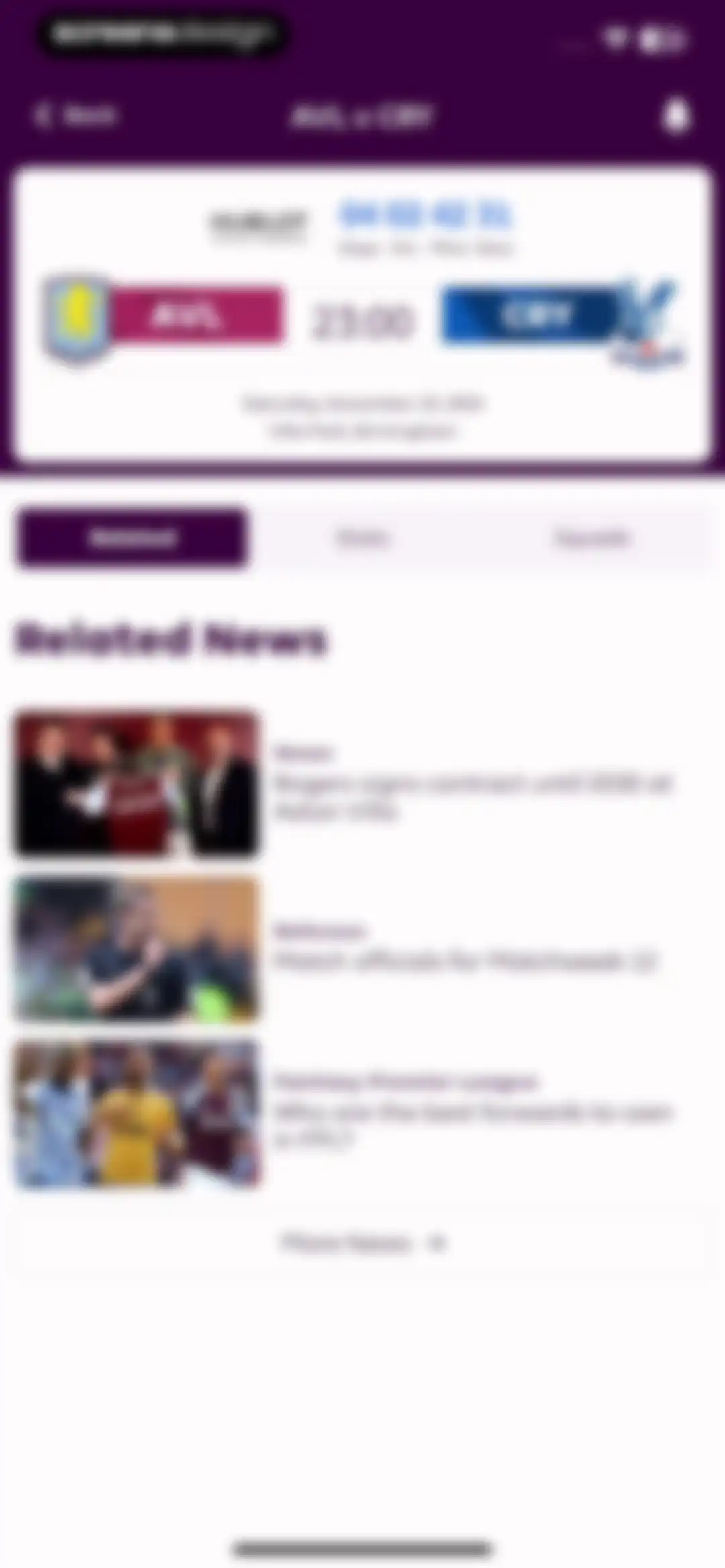 Premier League - Scores, News screen 19