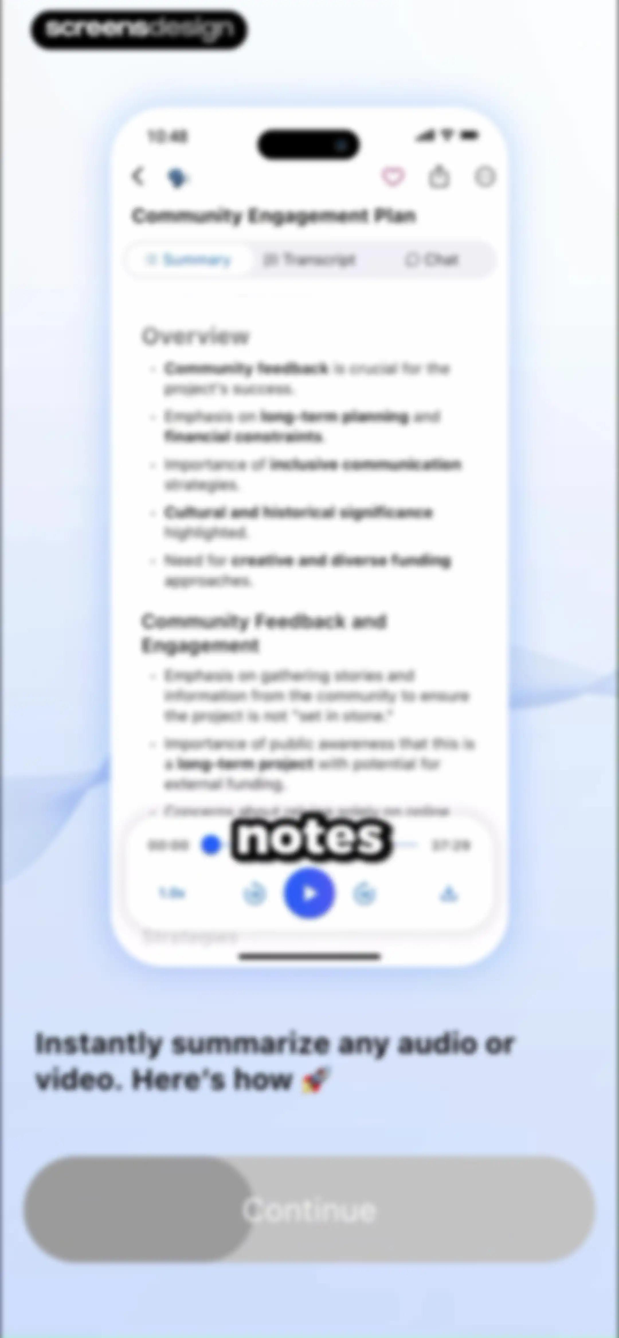 Summary - AI Note Taker screen 11