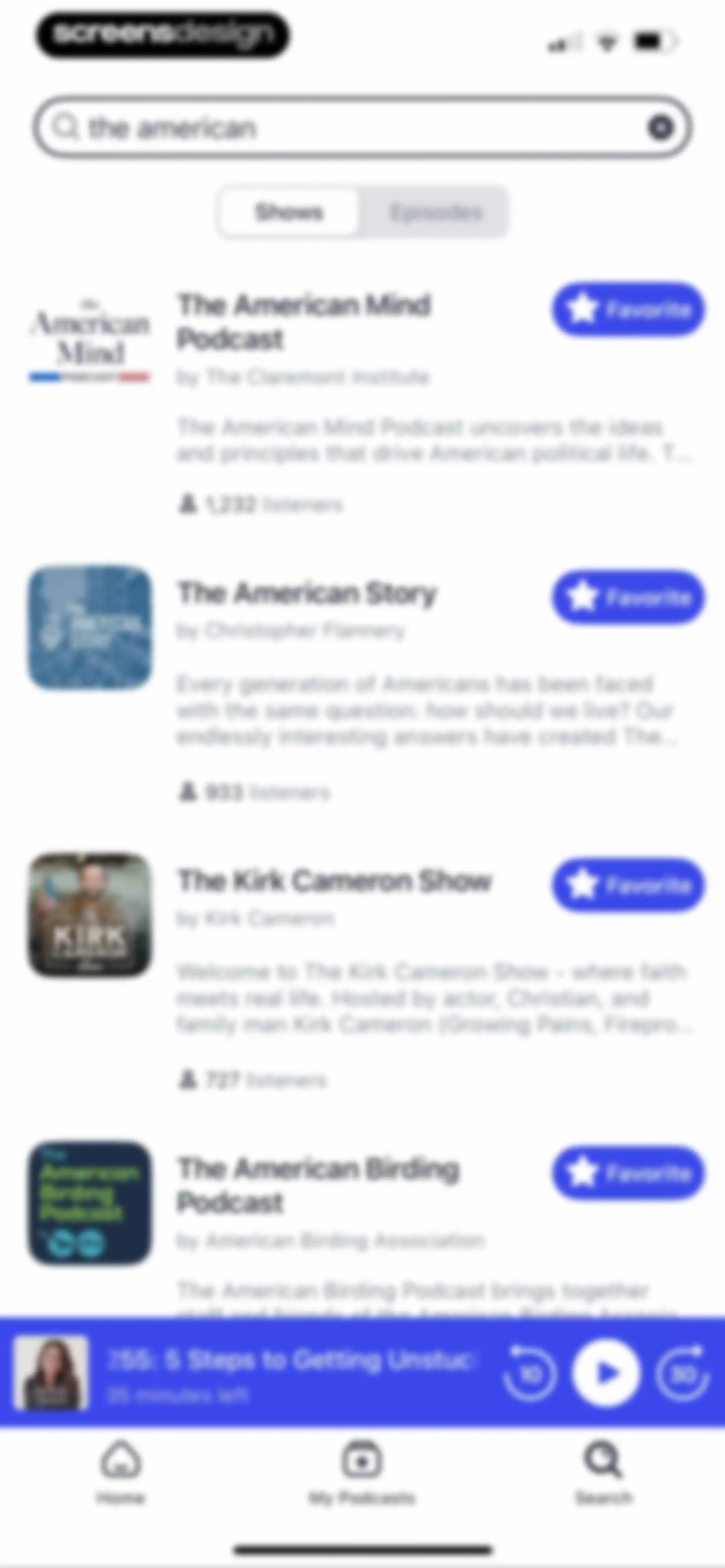Podcast App screen 90