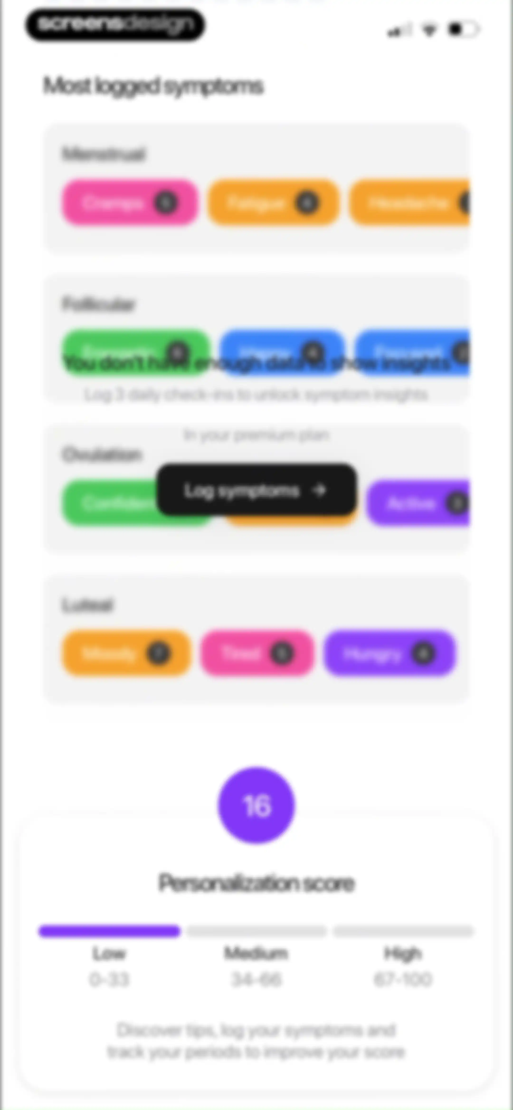 Harmony: Cycle Syncing, Period screen 108