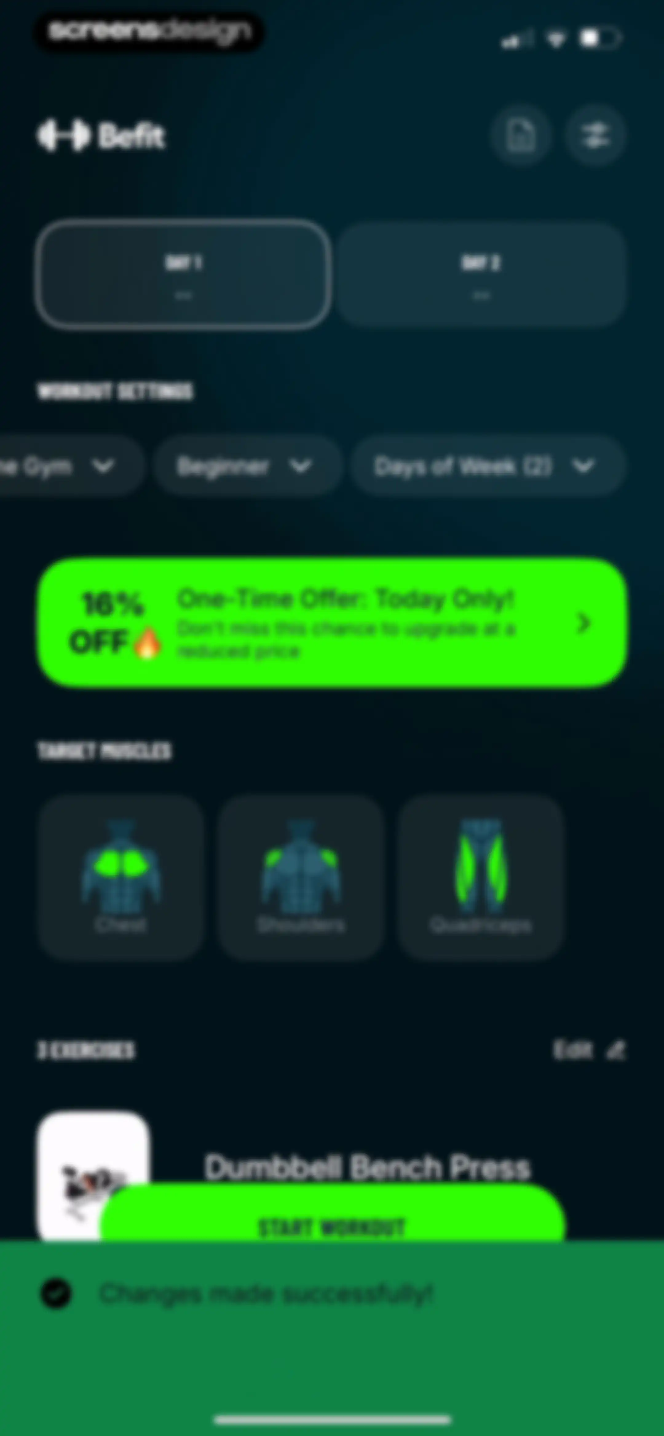 Befit: Gym & Home Workout Plan screen 48