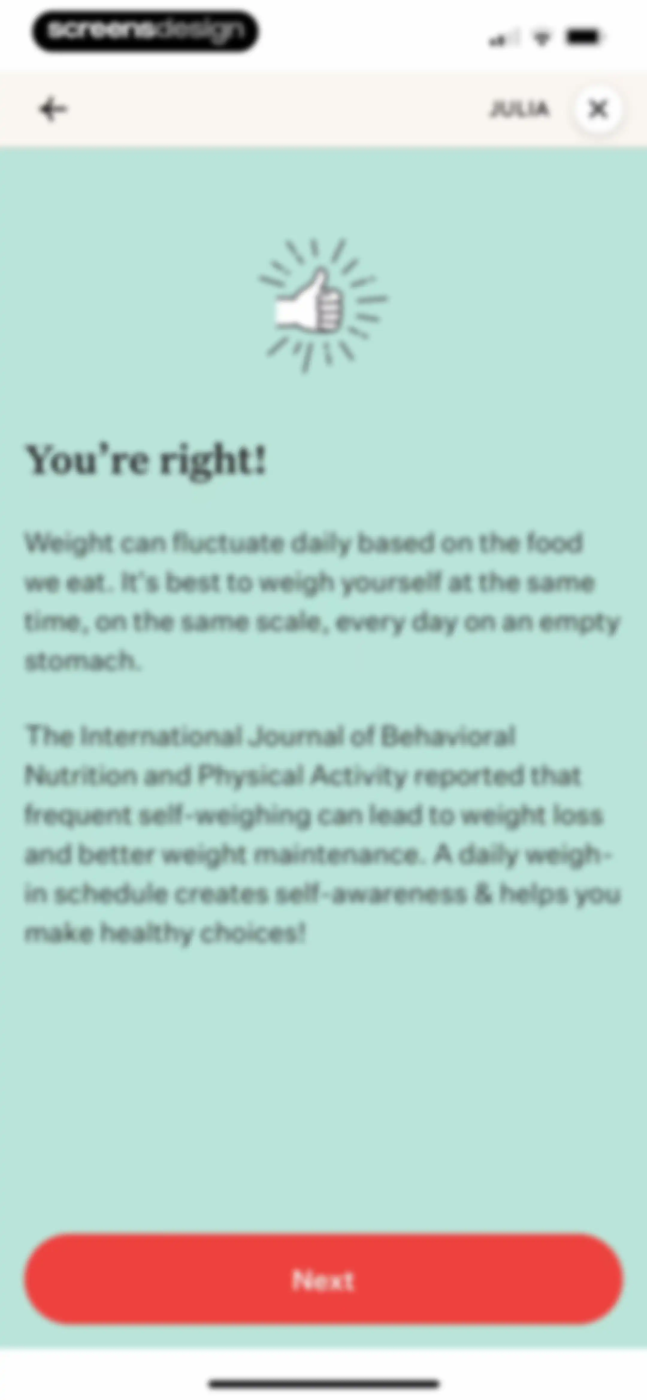 Noom Weight Loss, Food Tracker screen 84