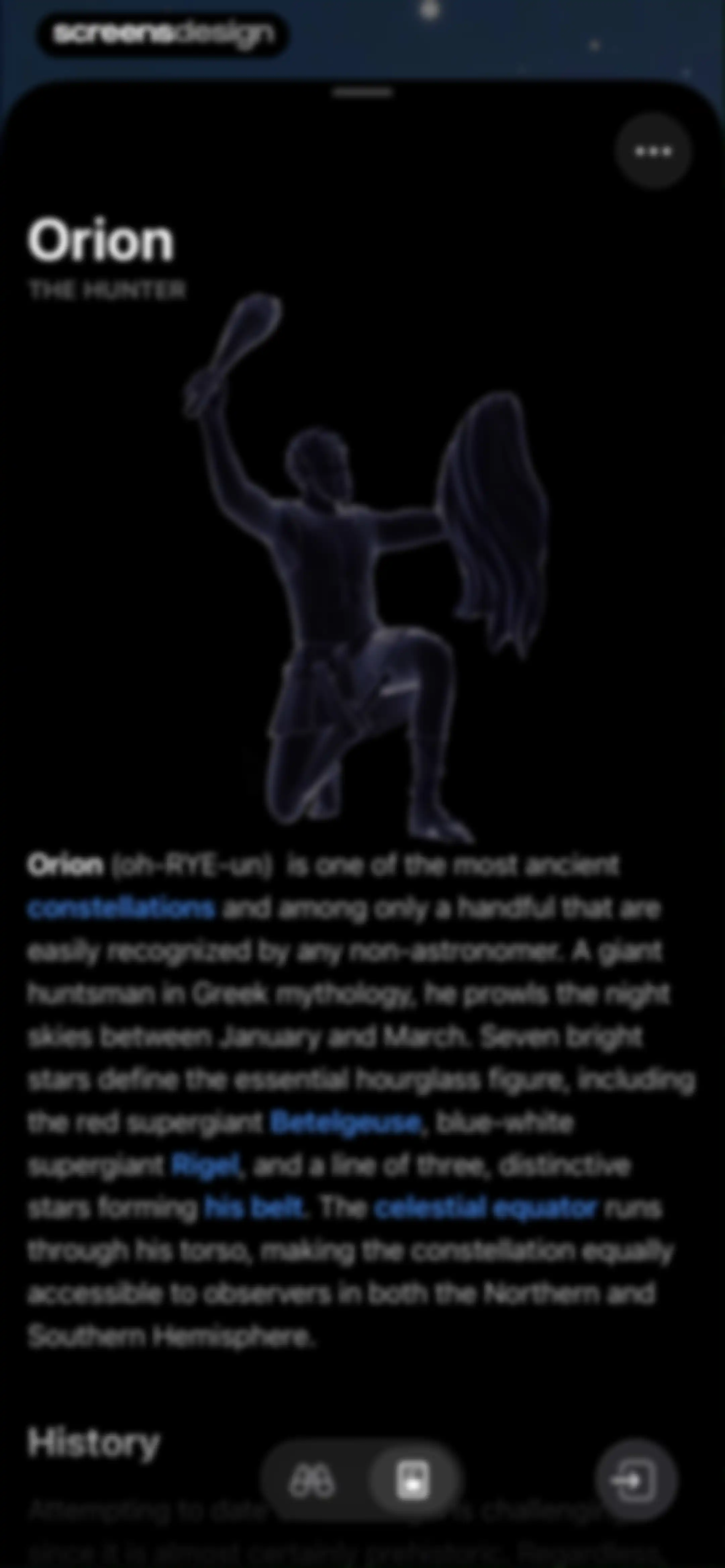 Sky Guide screen 85