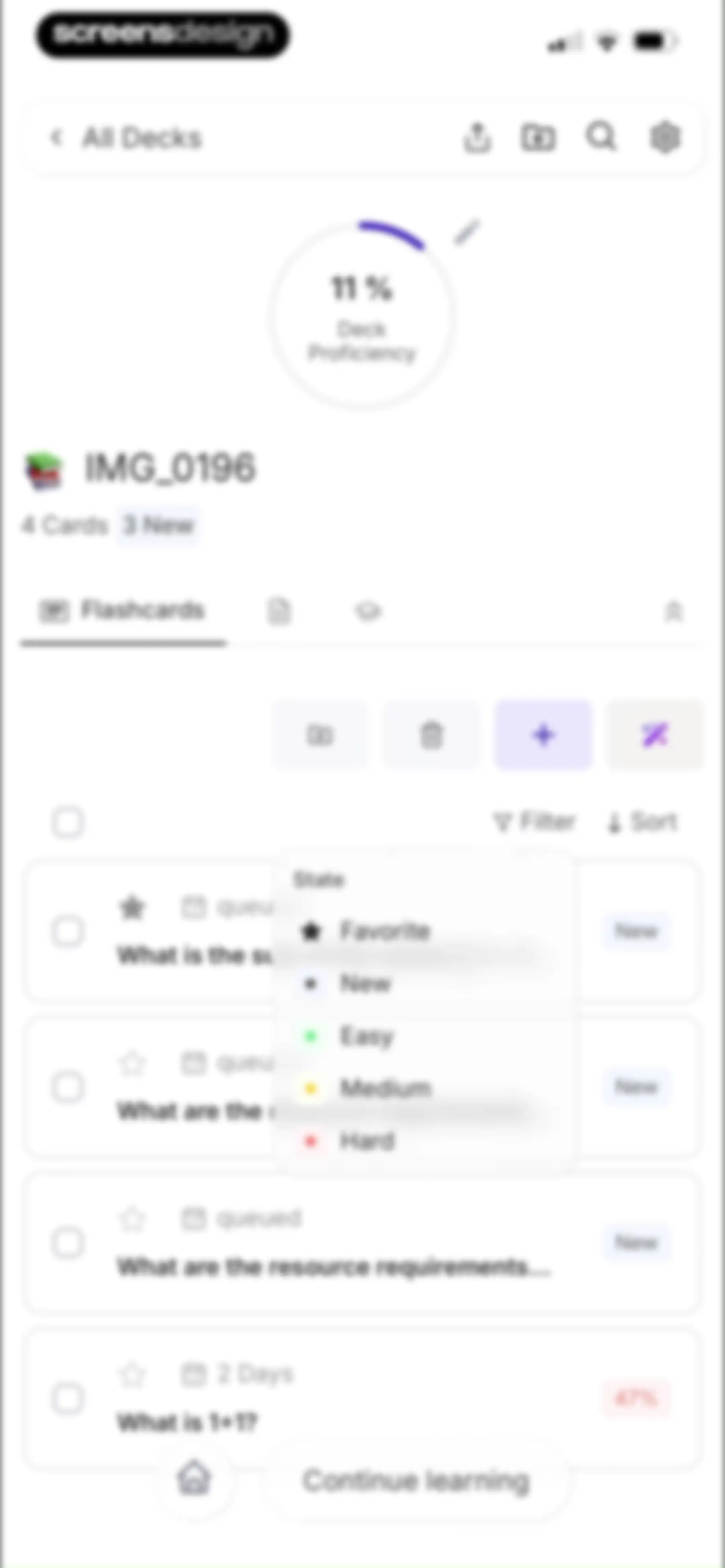 Retain Cards: AI Flashcards screen 75