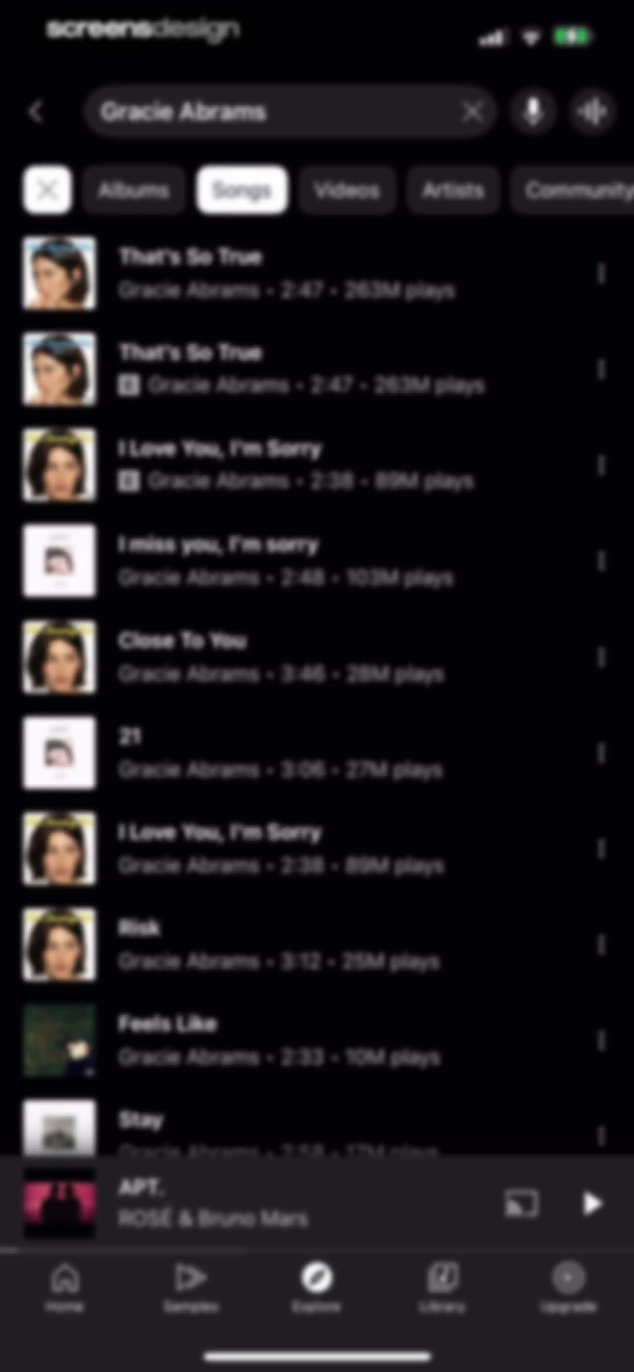 YouTube Music screen 130