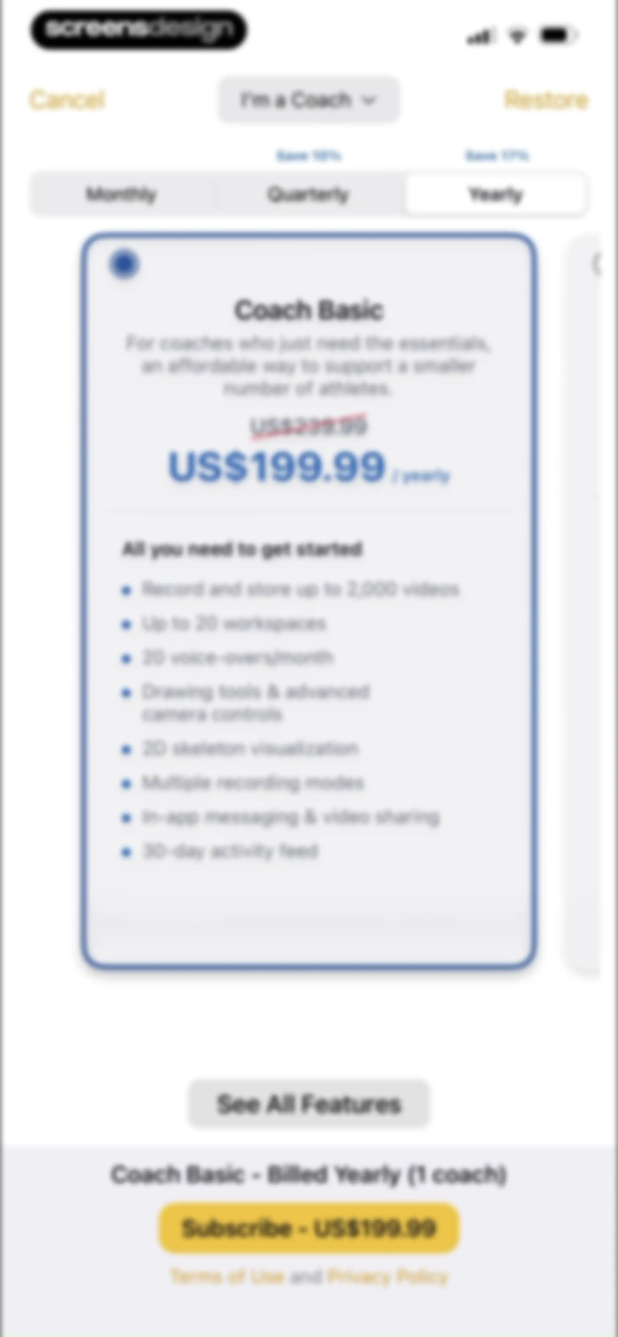 Onform: Video Analysis App screen 94