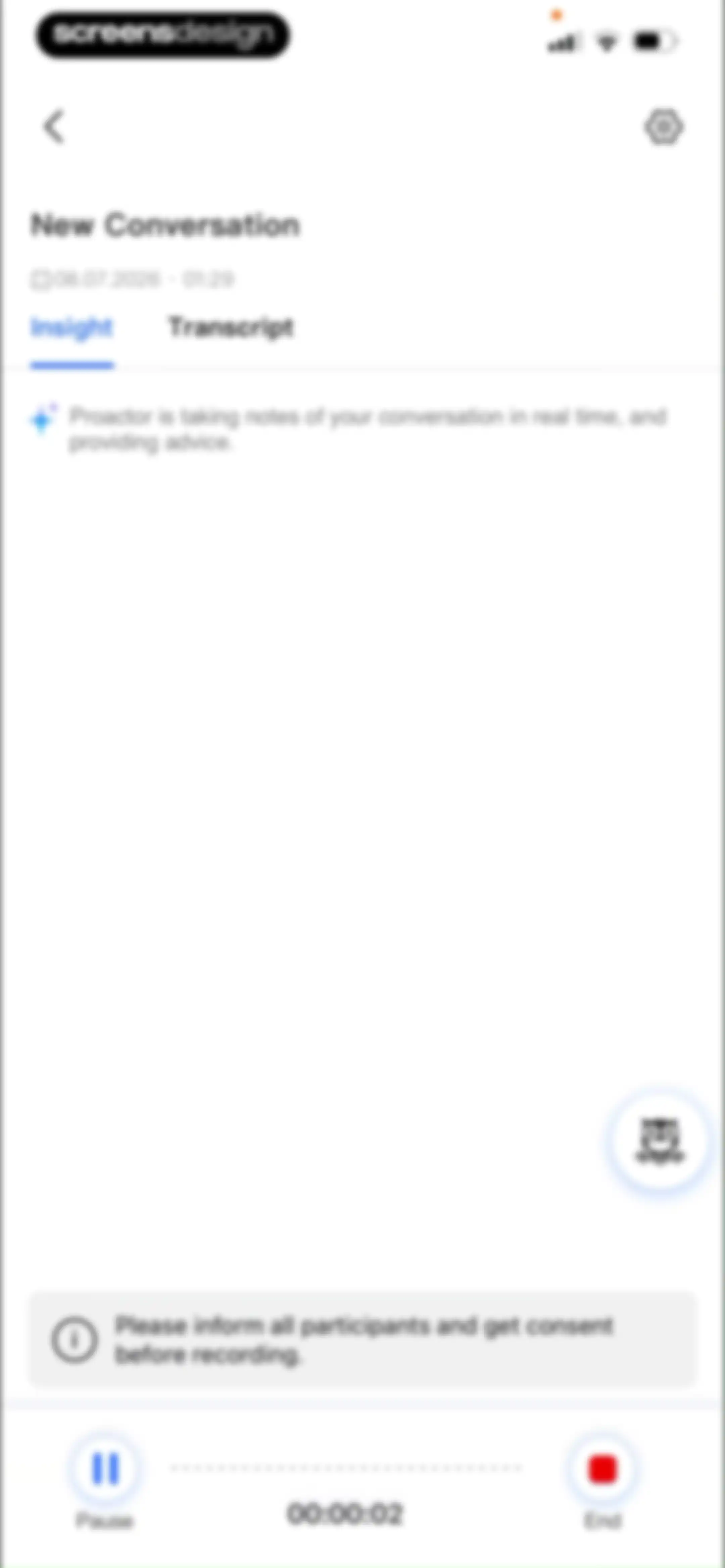 Proactor AI – Note Taking screen 34
