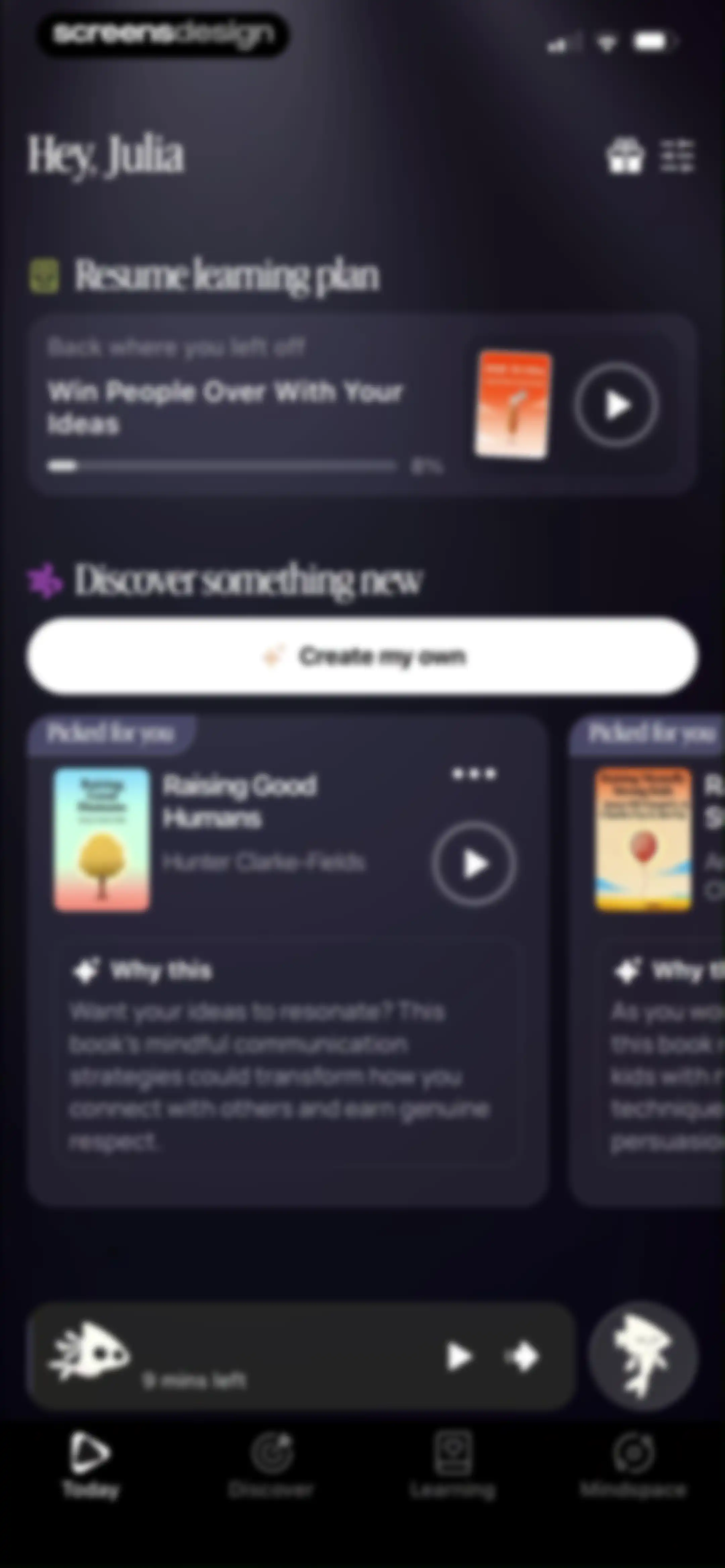 BeFreed: Personalized Learning screen 91