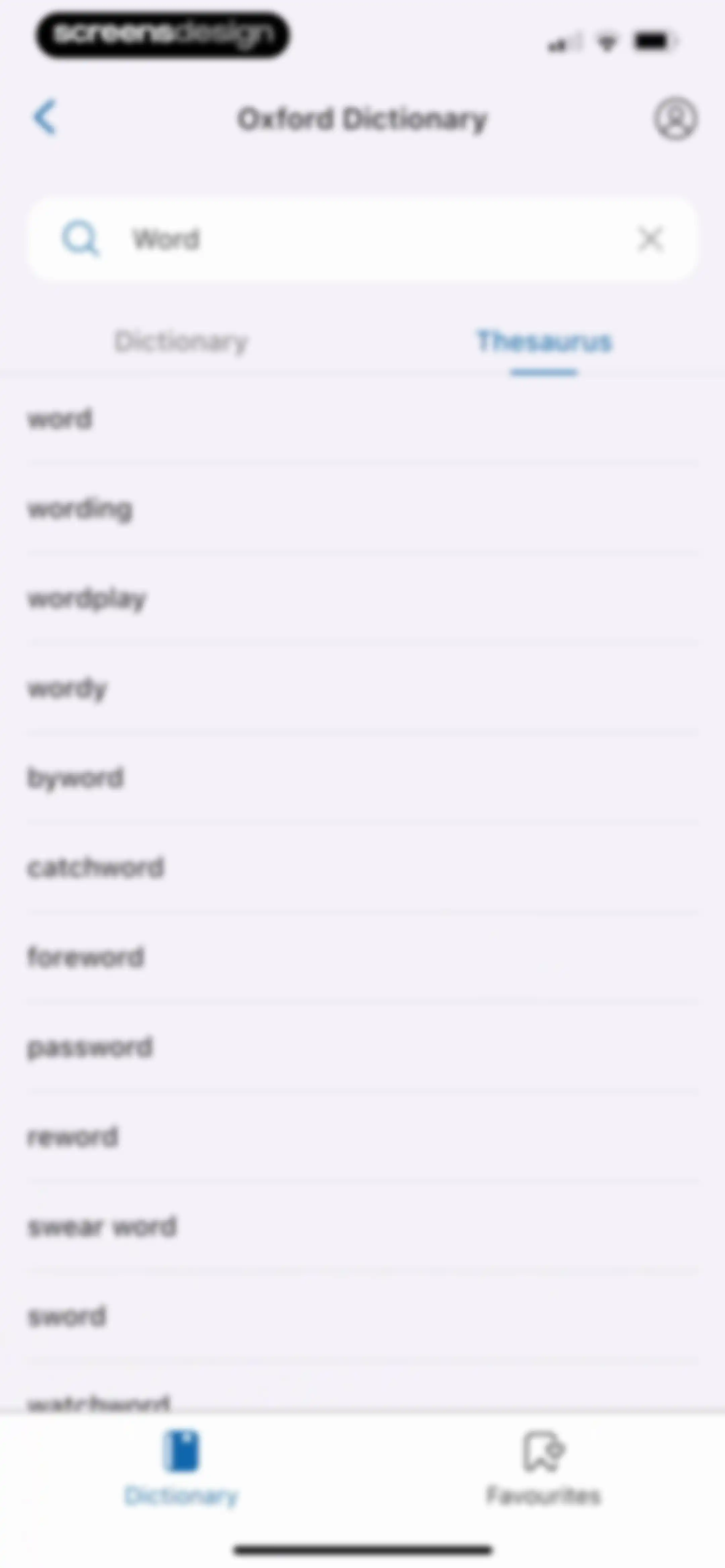 Oxford Dictionary & Thesaurus screen 36