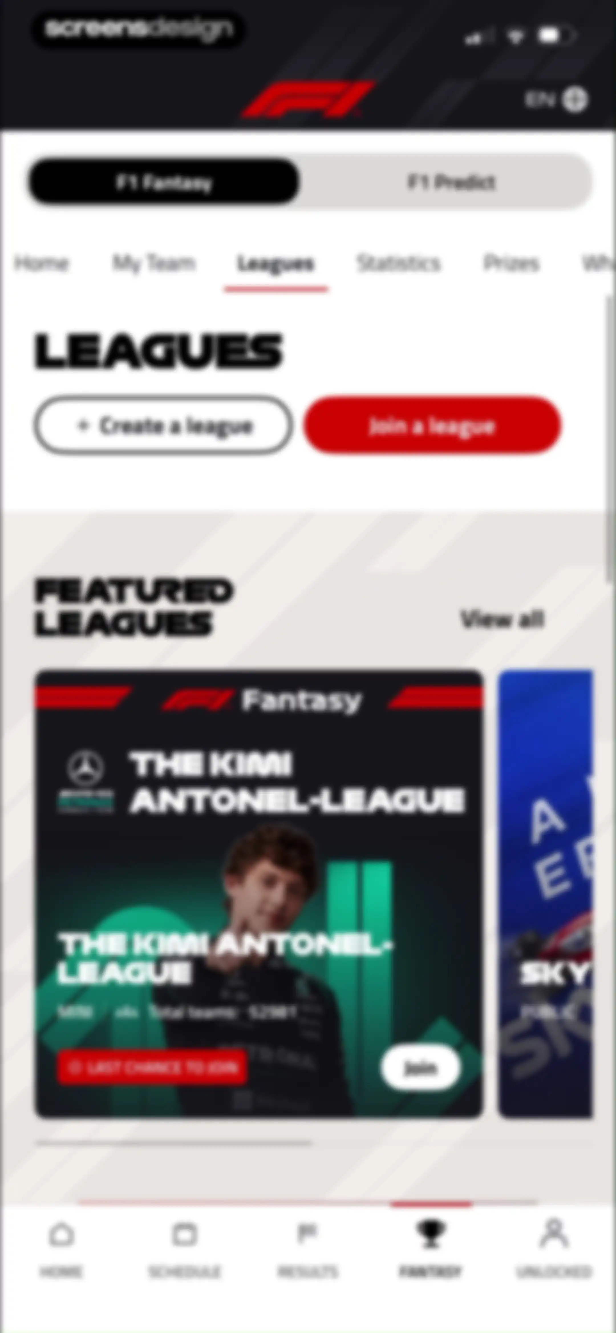 Formula 1® screen 109