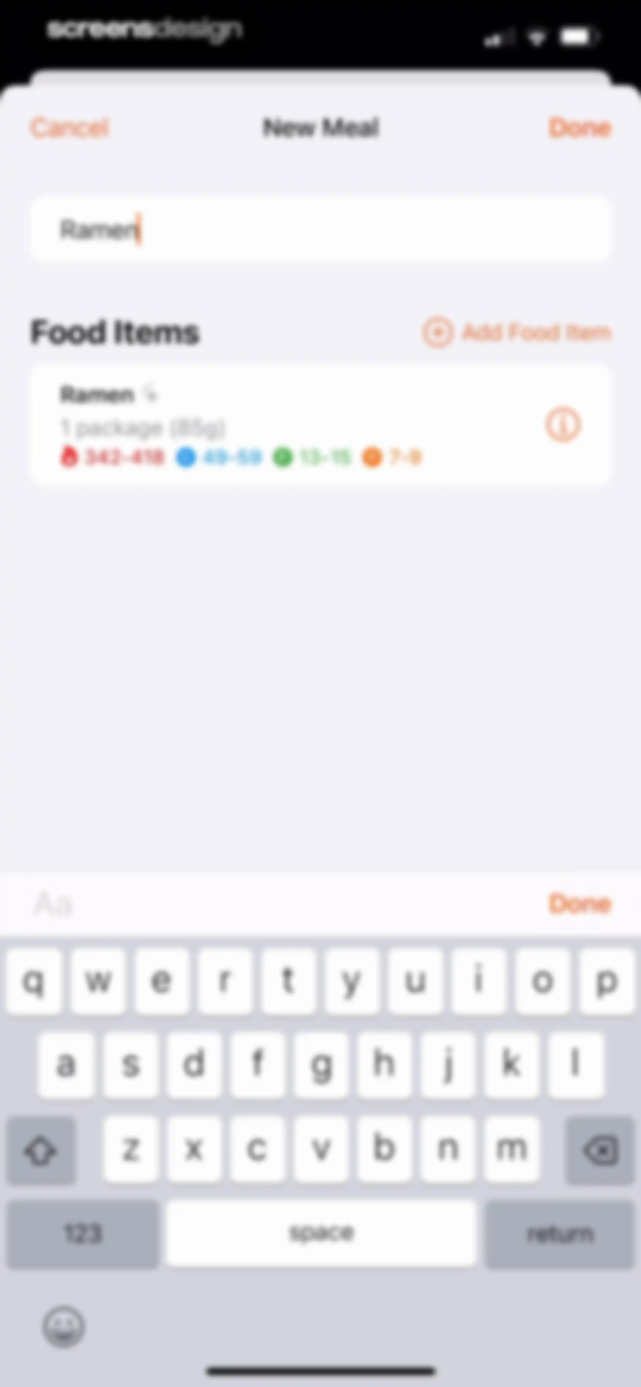 Nutrition Tracker: Foodnoms screen 127